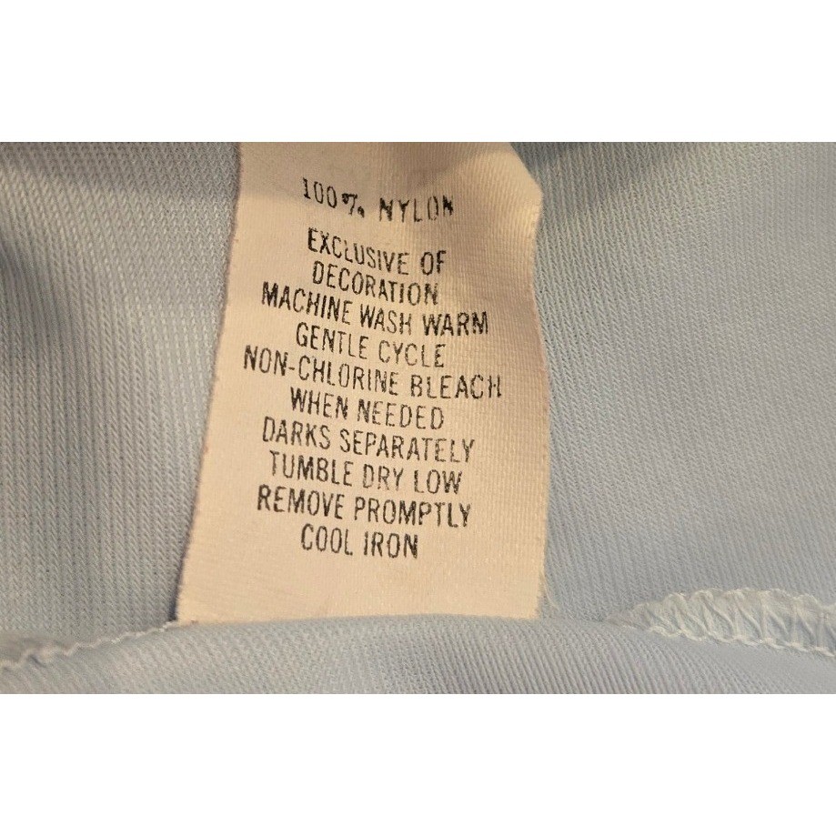 Vtg Lucie Ann Powder Blue Lace Flutter Sleeve Nightgown USA Nighty Lingerie L