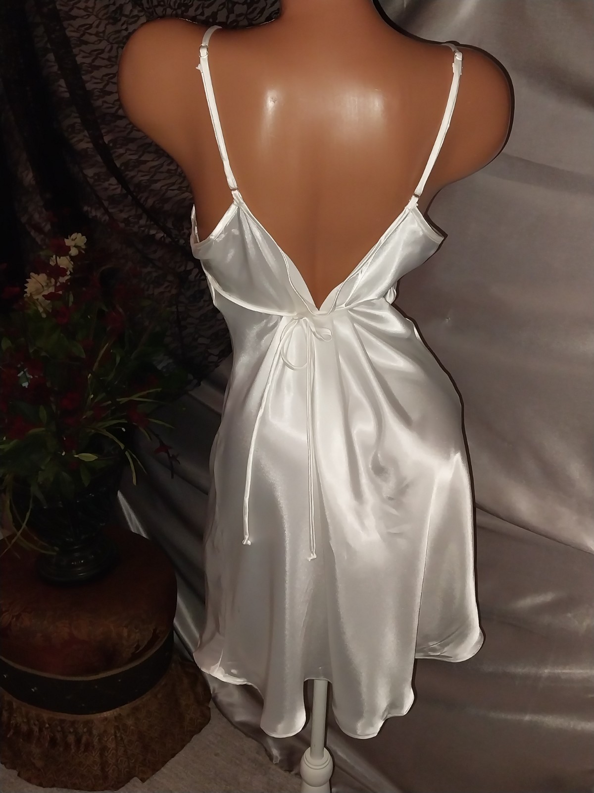 VTG SATIN LIQUID JCPENNEY&rsquo;S DELICATES BABYDOLL NIGHTGOWN VENICE COQUETTE LUXE M
