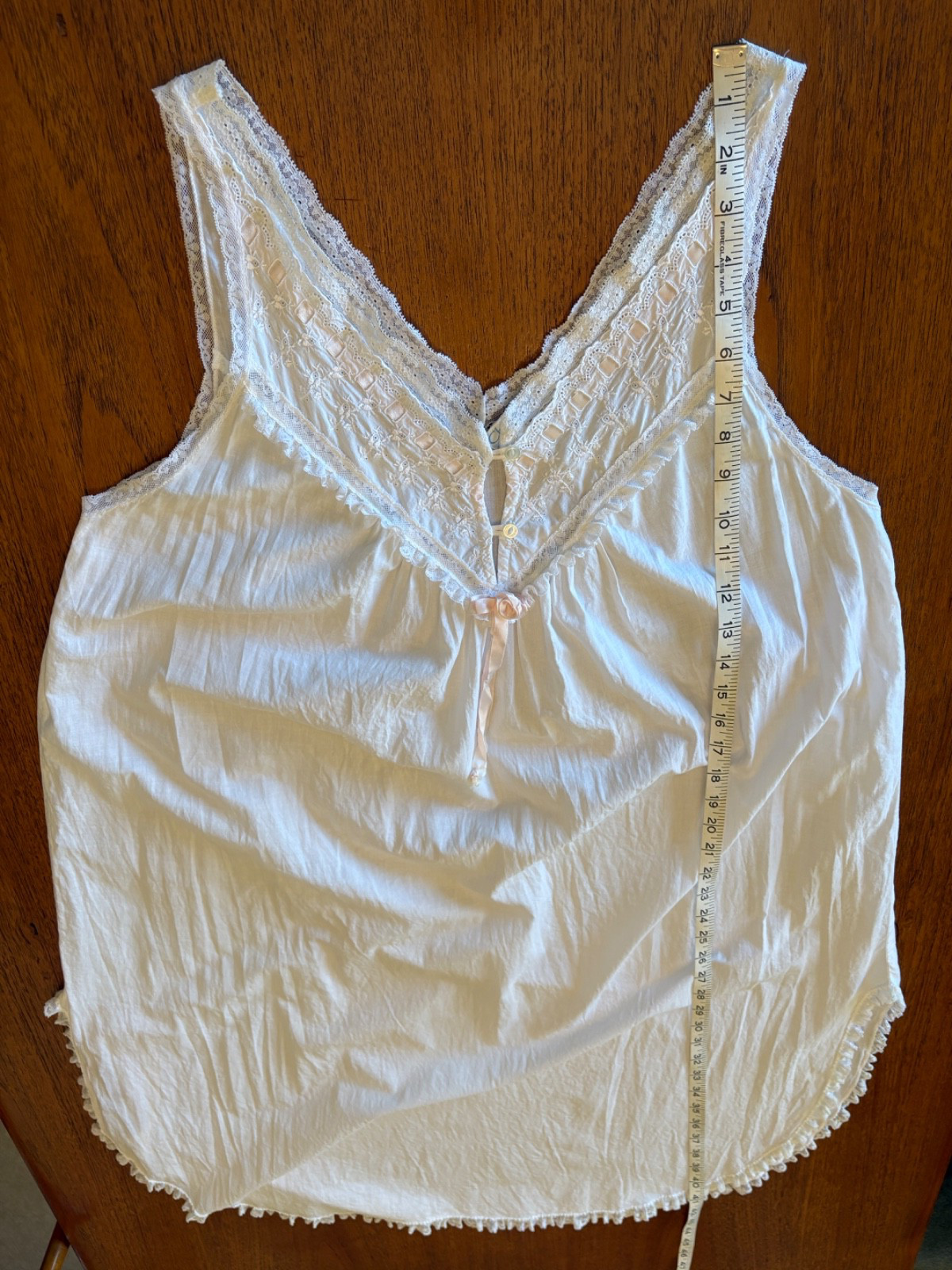 Vintage 90s Christian Dior Neiman Marcus White Cotton Lace Trim Nightgown M USA