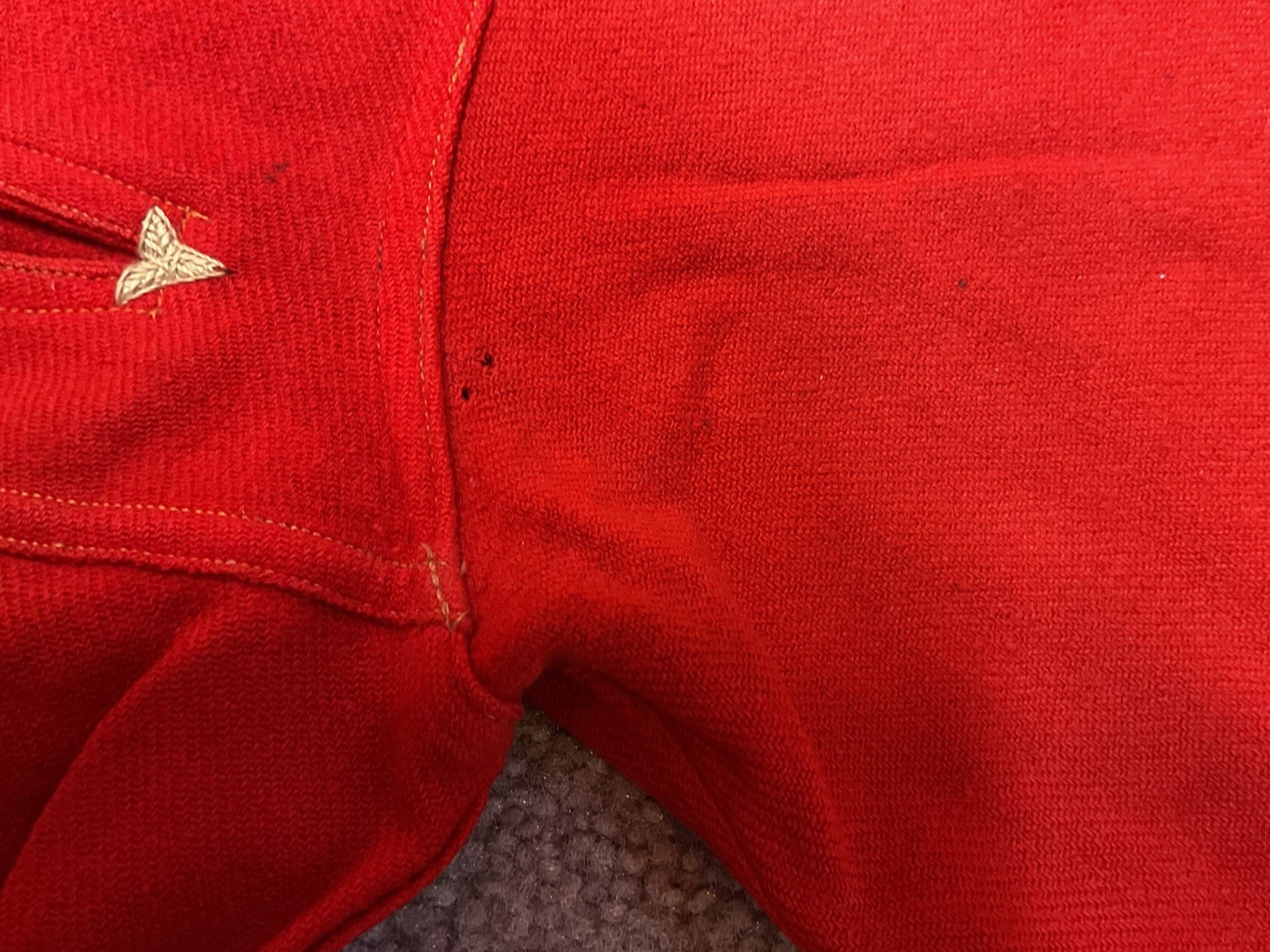 Early 1920’s Red Wool Sailor Style Uniform Shirt Blouse Pullover With Patch