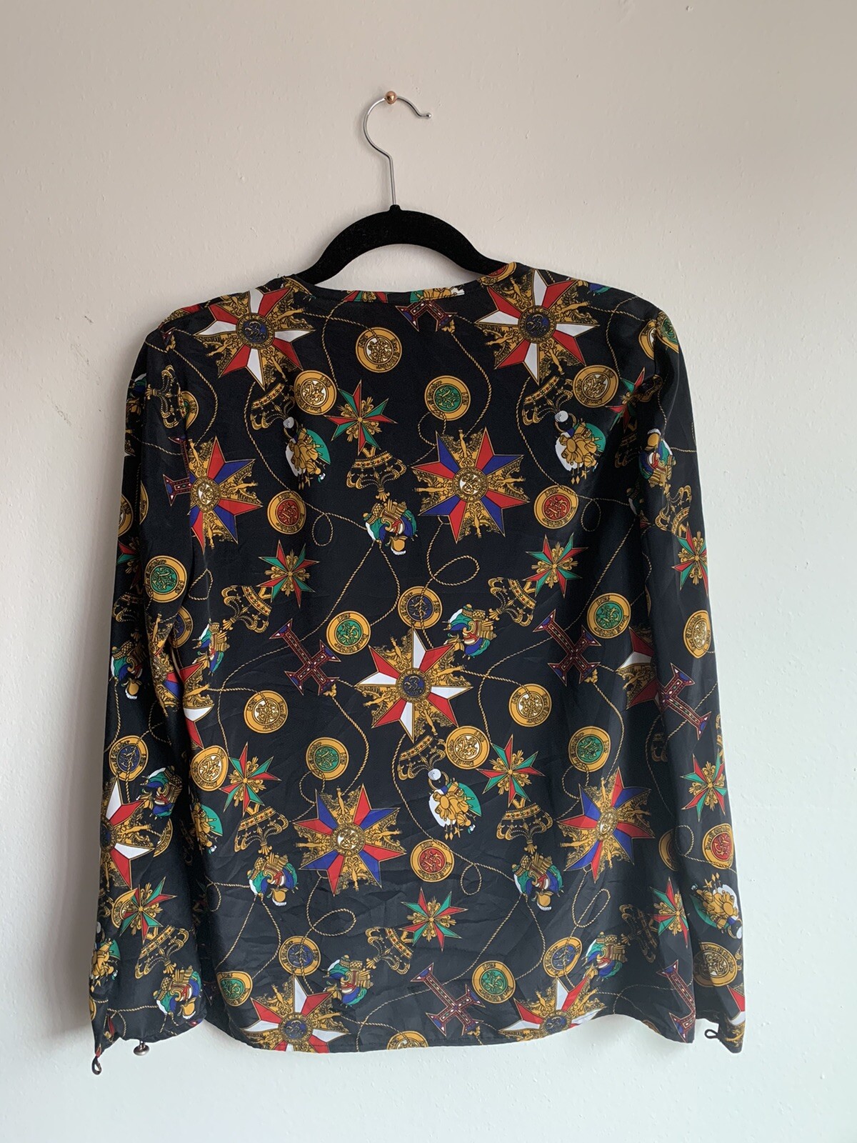 Vintage AP Ltd. Medallion Patterned Polyester Blouse Women’s Size 8