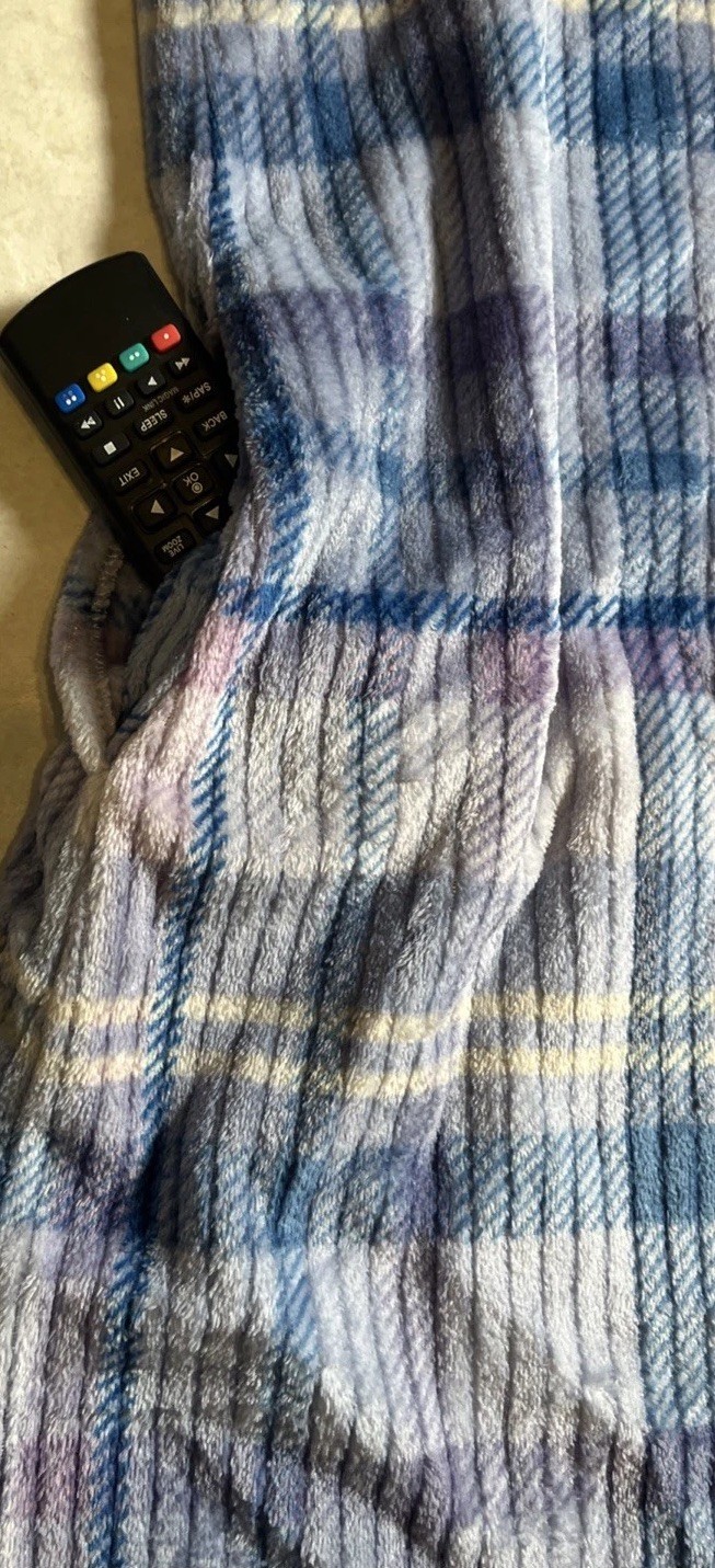 STAN HERMAN Size LARGE Bath Robe Housecoat Lounger Plaid Poly Sz3XL