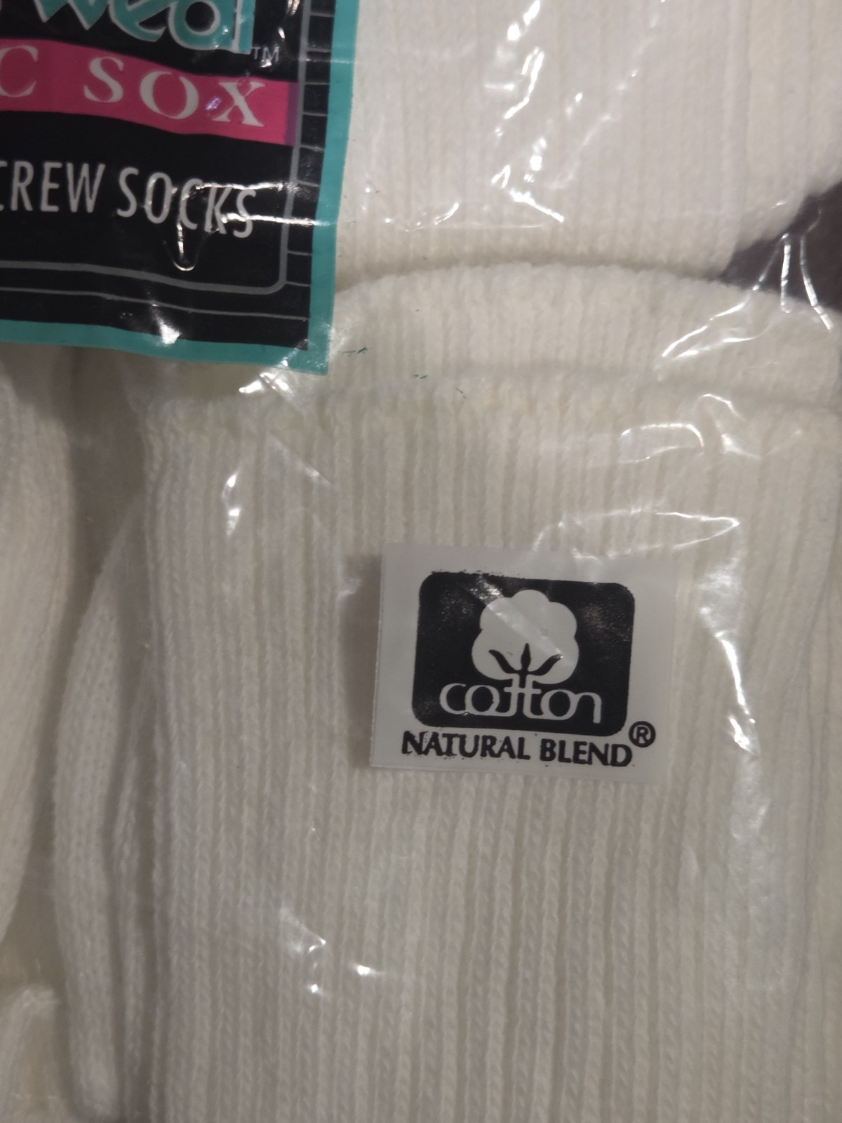 NOS Vtg Leggs Wear Basic Sox 2 Cuffed & 2 Crew Socks One Size 4 Pair Total USA