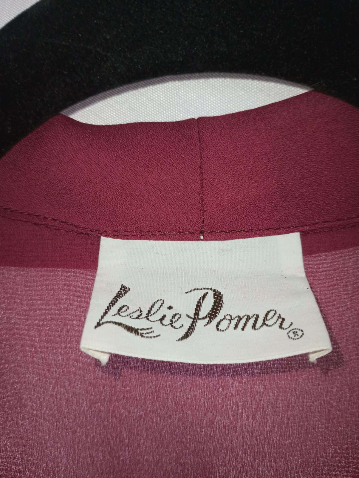 Leslie Pomer – Size Women&rsquo;s 18 – Burgundy – Black – Dress – Vintage