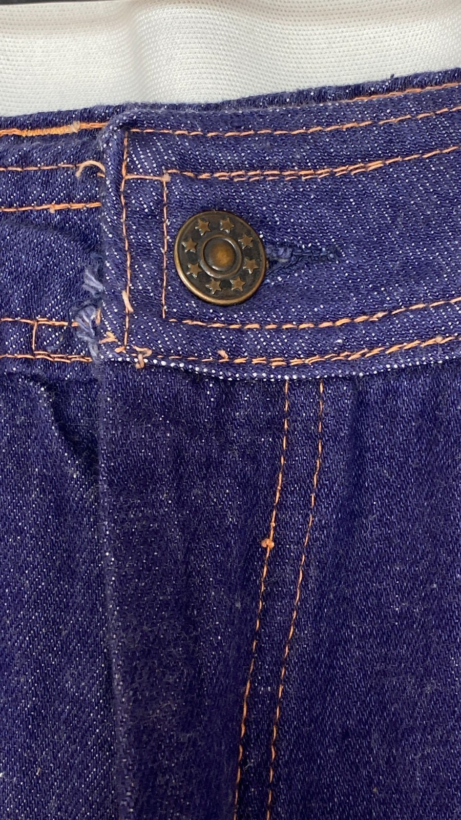 Vintage 1970s blue denim shorts S M hot pants jean dark cotton mid rise