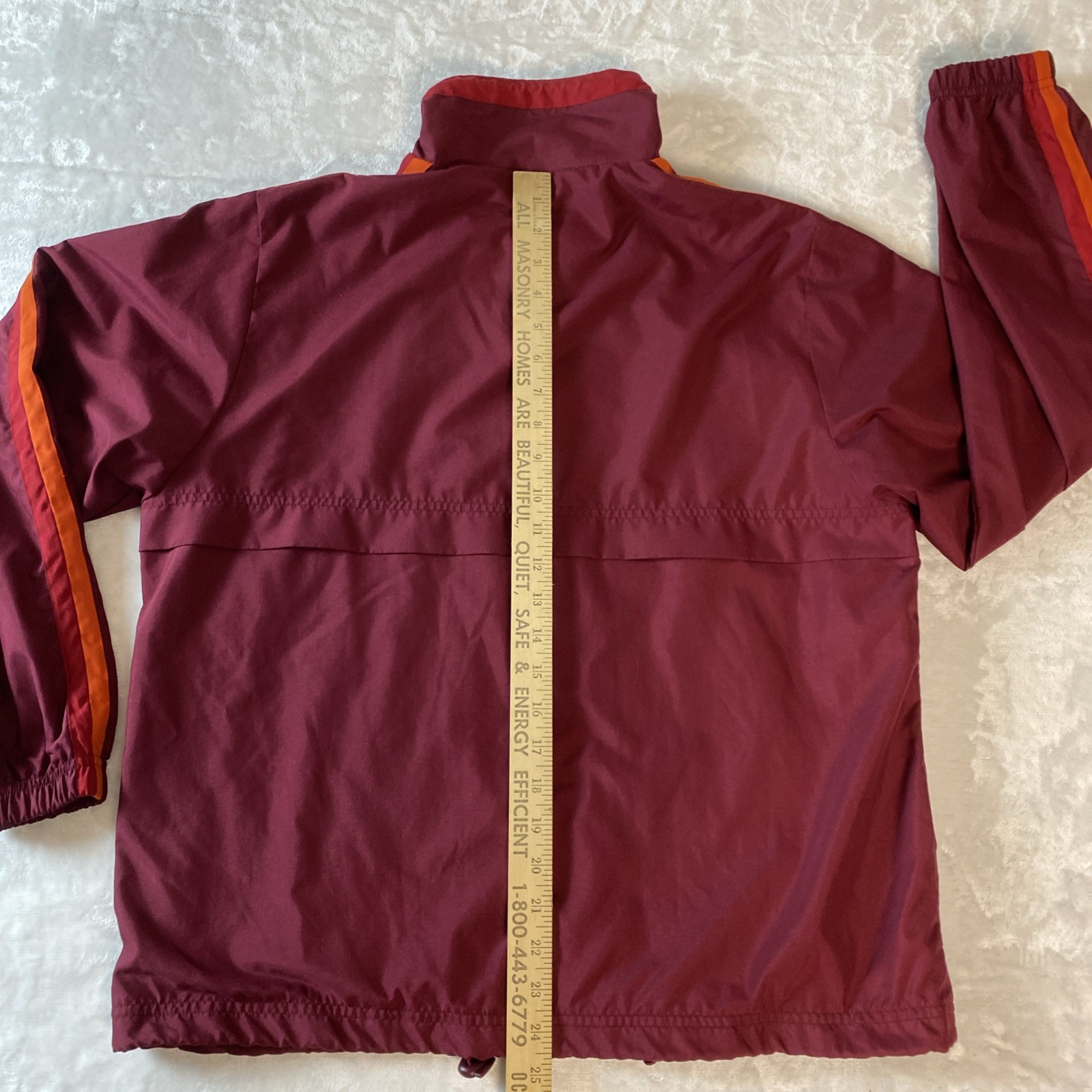 Vintage 1980s Catalina Activewear Jacket Women’s S Maroon Striped Hong Kong