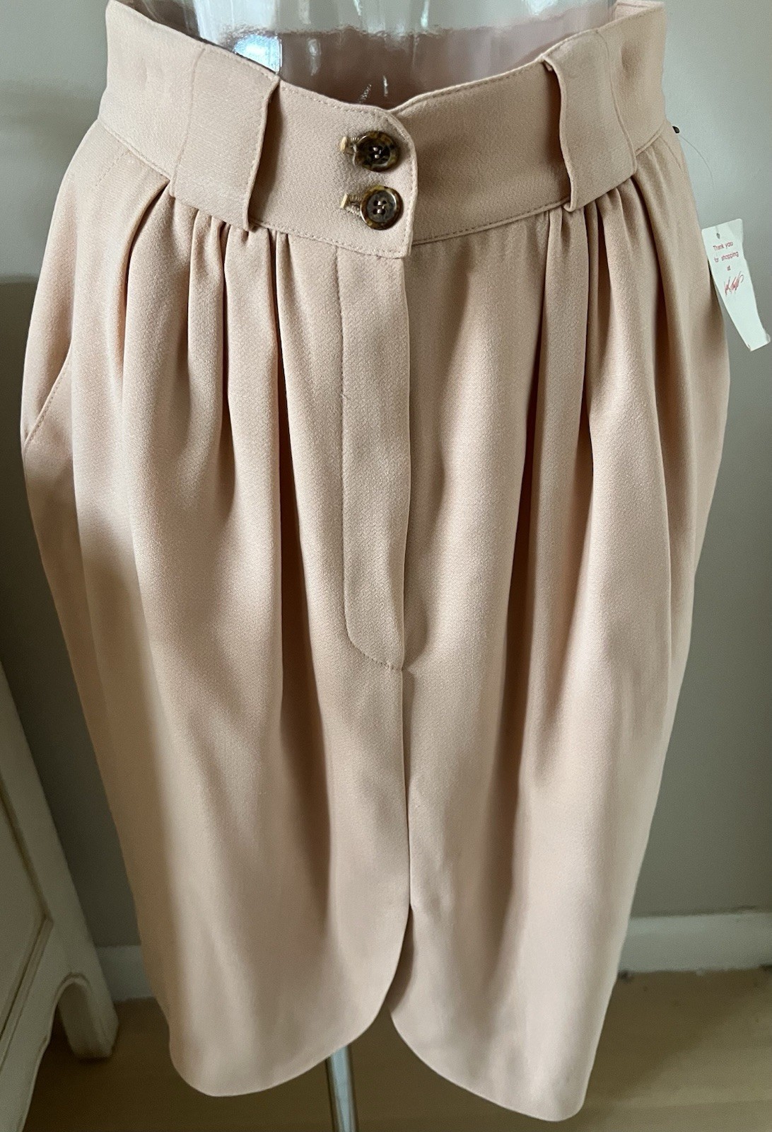 Simpatica Vintage Light Peach Wool Skirt Size 36