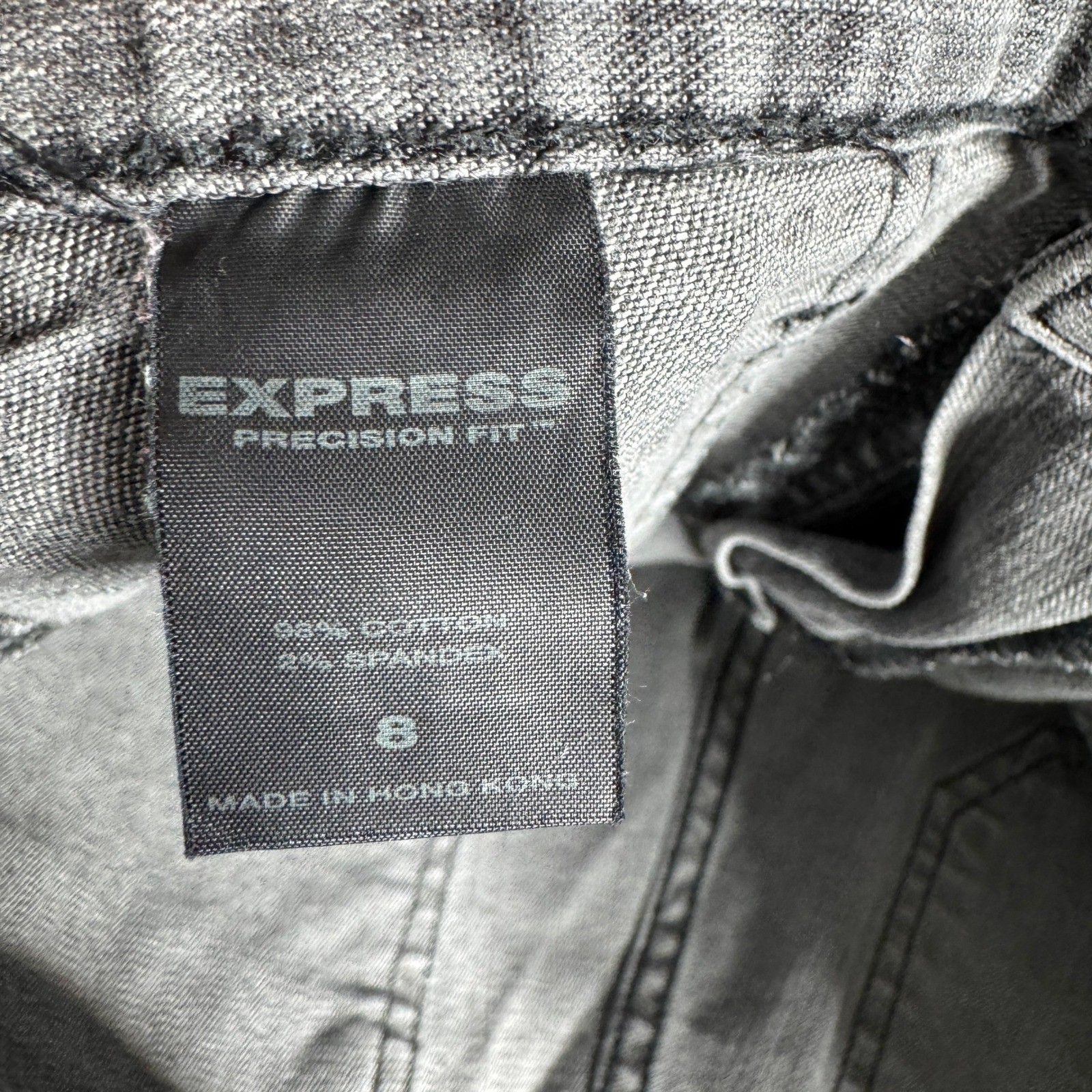 Vintage Y2K Express Precision Fit Low Rise Jeans Womens 8 VTG Utility Denim Gray