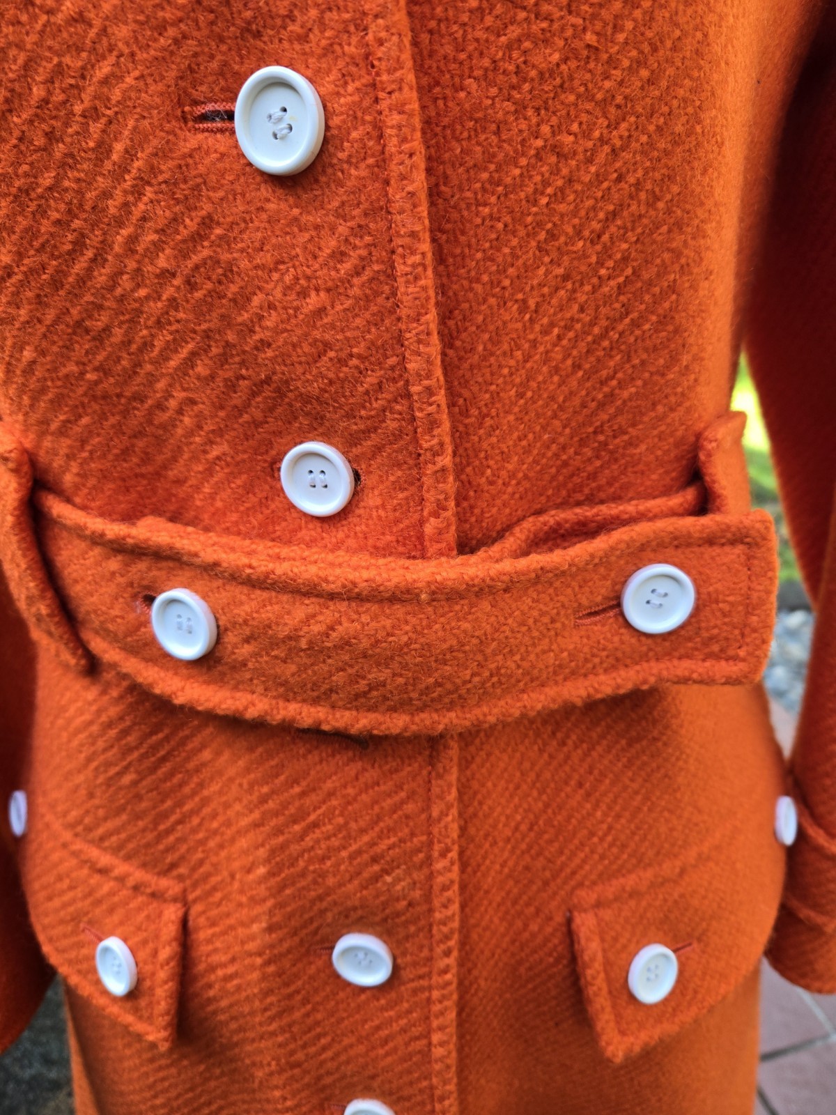 Vintage Rare 60’s Hyperbole Courreges Paris Orange Wool Womens Coat
