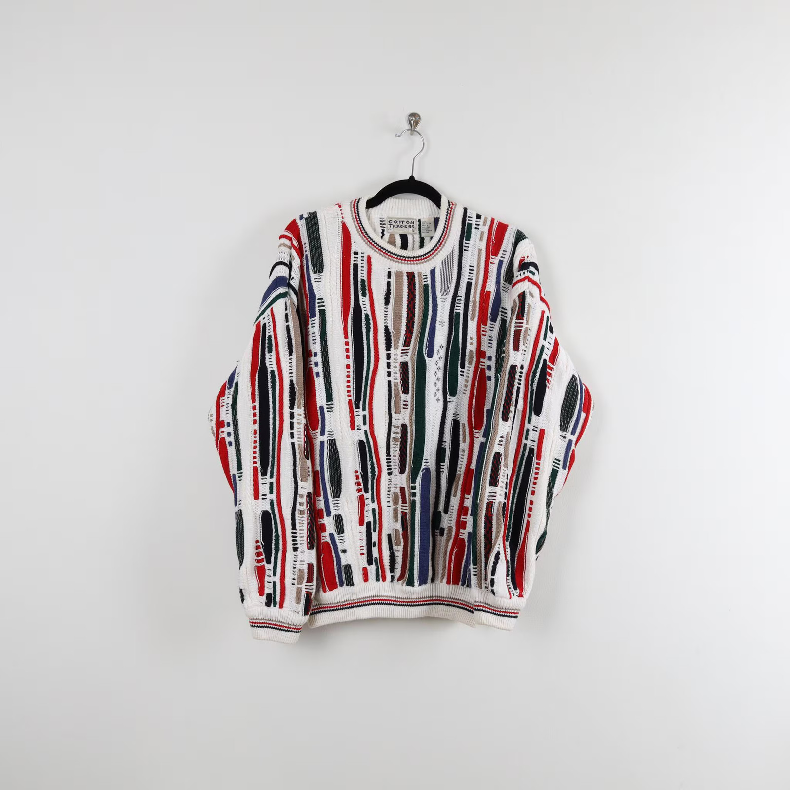 Vintage 90s Abstract Pattern COOGI STYLE Ribbed Knit Pullover Sweater Size Large