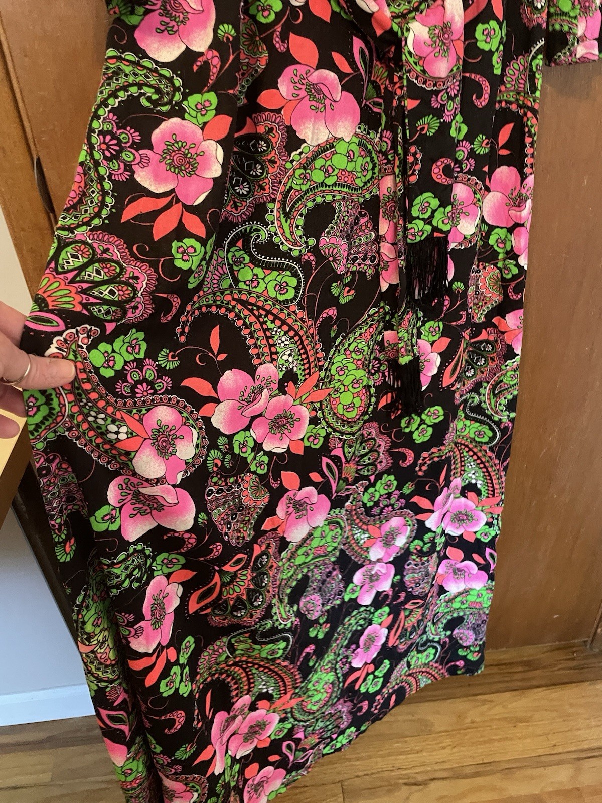 Betty Bone 70s Vintage Maxi Dress Neons Hippy No Size See Measurements