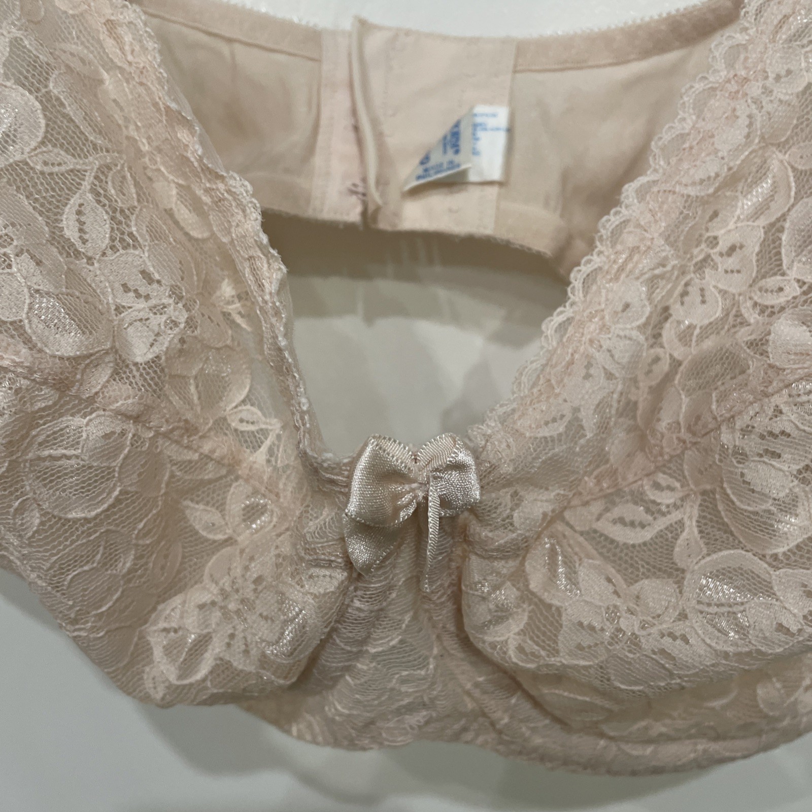 Vtg Bestform Bra 6417 40DD Underwire Lace Sheer Pin Up Coquette Romantic Dainty