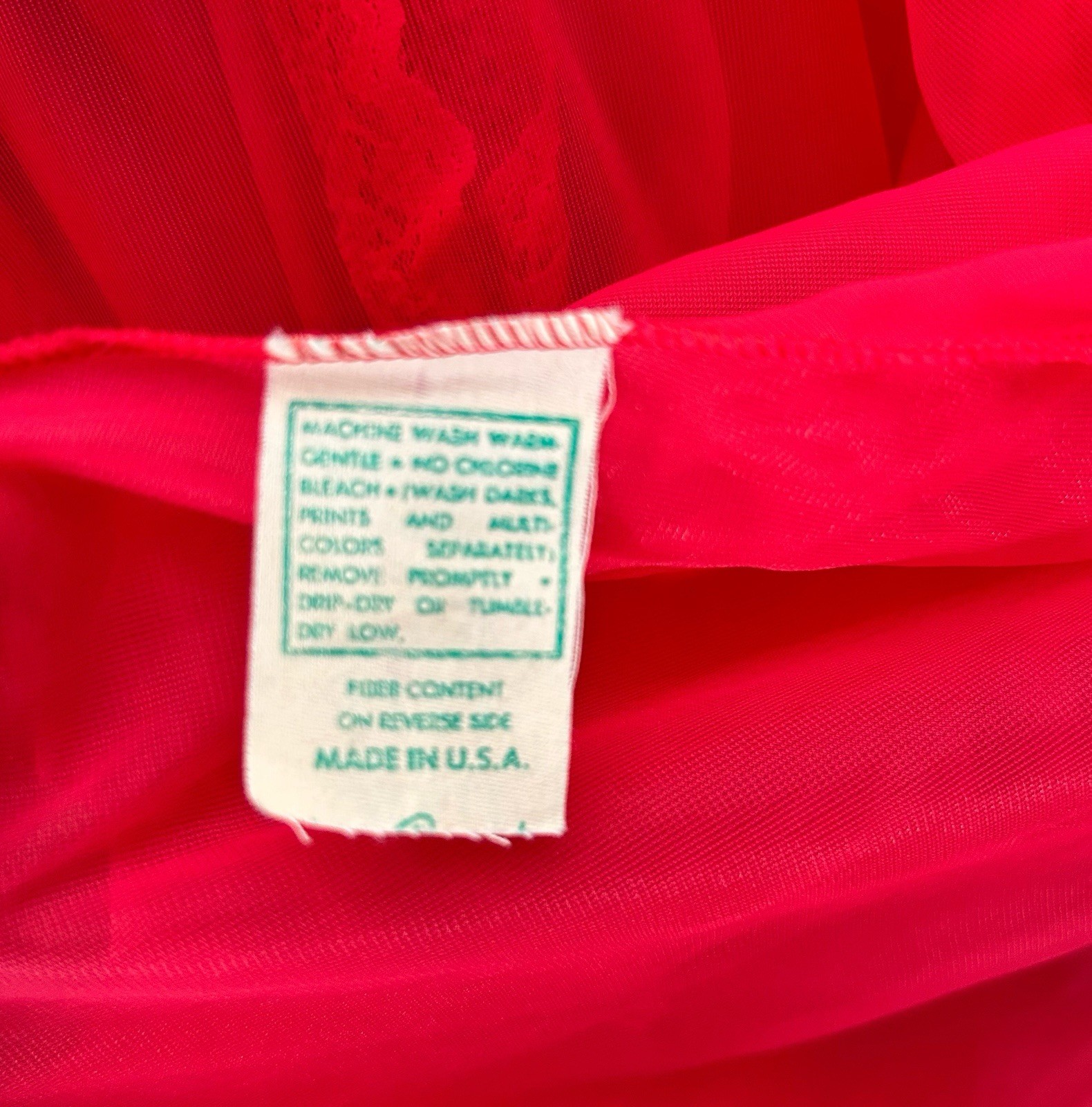 VTG Peignoir Set Pinehurst Red Sheer Long Nightgown with Sheer Robe Size Small