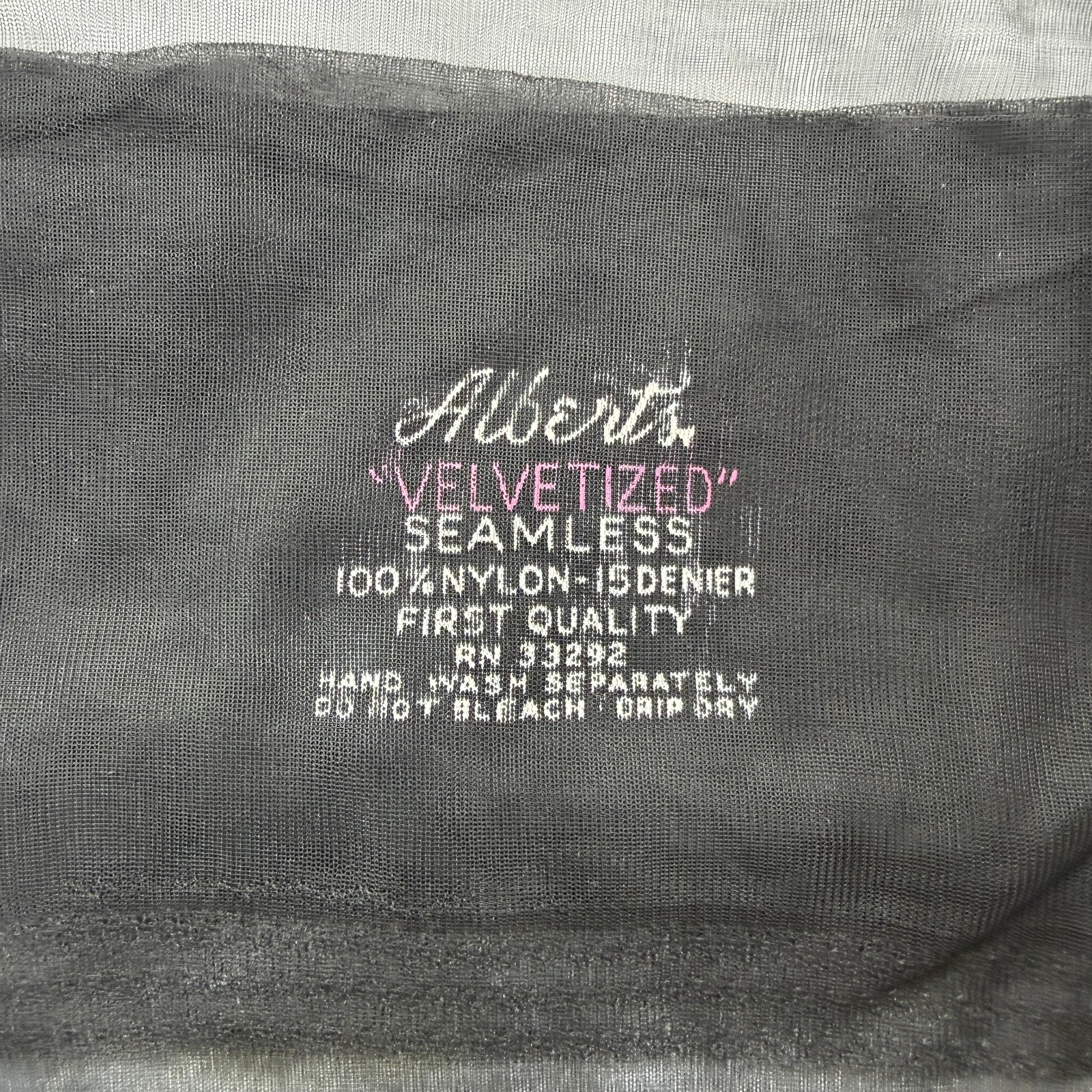 Vintage Albert&rsquo;s Velvetized RHT Stockings Nylons Thigh High Seamless Black 8.5-9