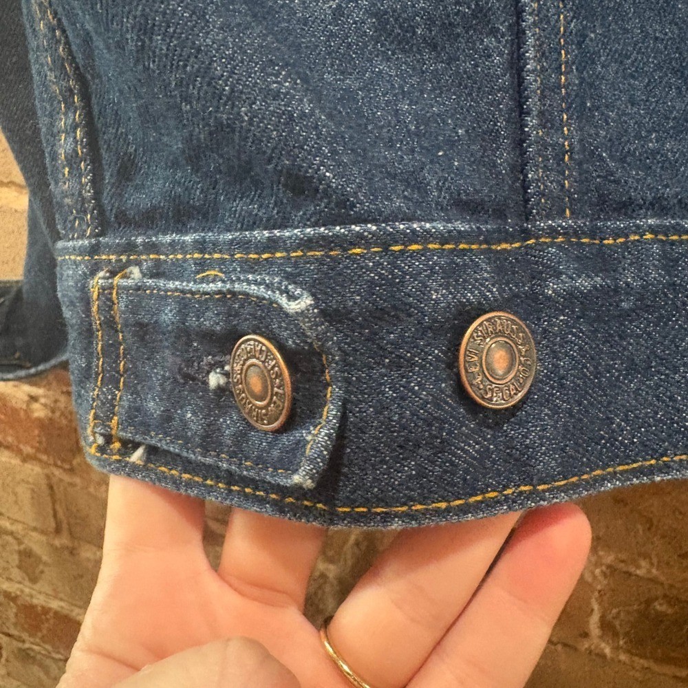 Levi Strauss Co Denim Trucker Jacket Blue Size 46 Womens XL Vintage Made in USA