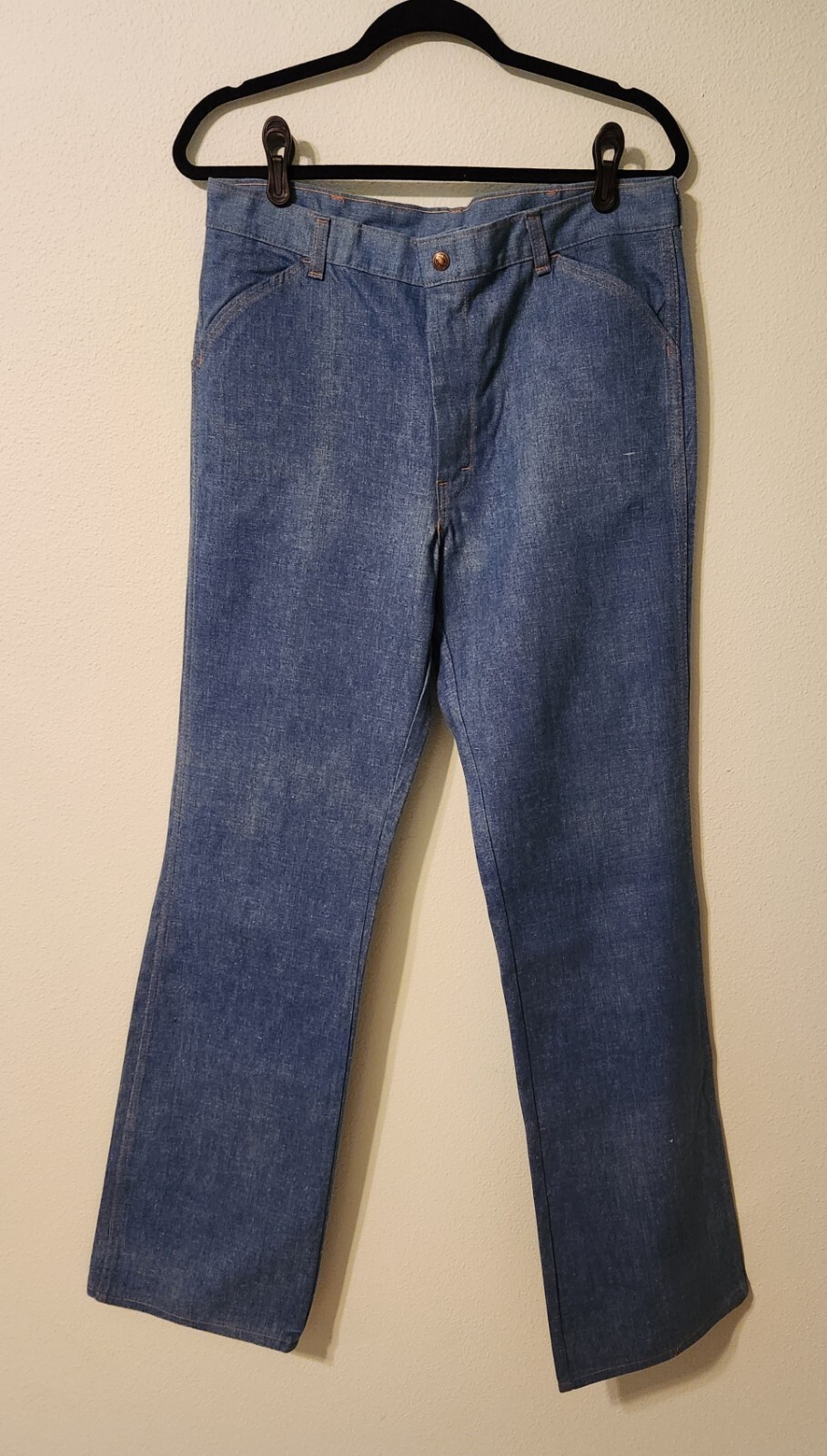 NWT Vintage 1970’s Live Ins High Rise Straight Leg Blue Jeans Denim Size 34 L