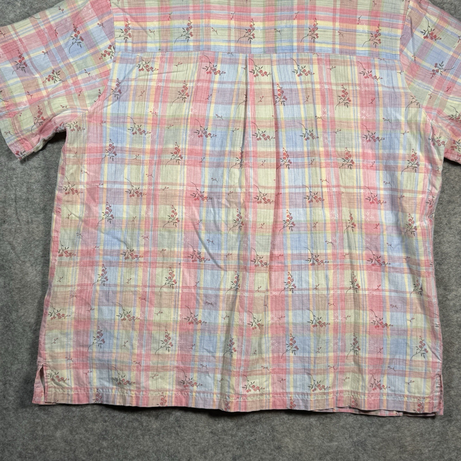 Vintage 90s Womens Bobbie Brooks Plaid Embroidered Button Down Shirt Size 18W