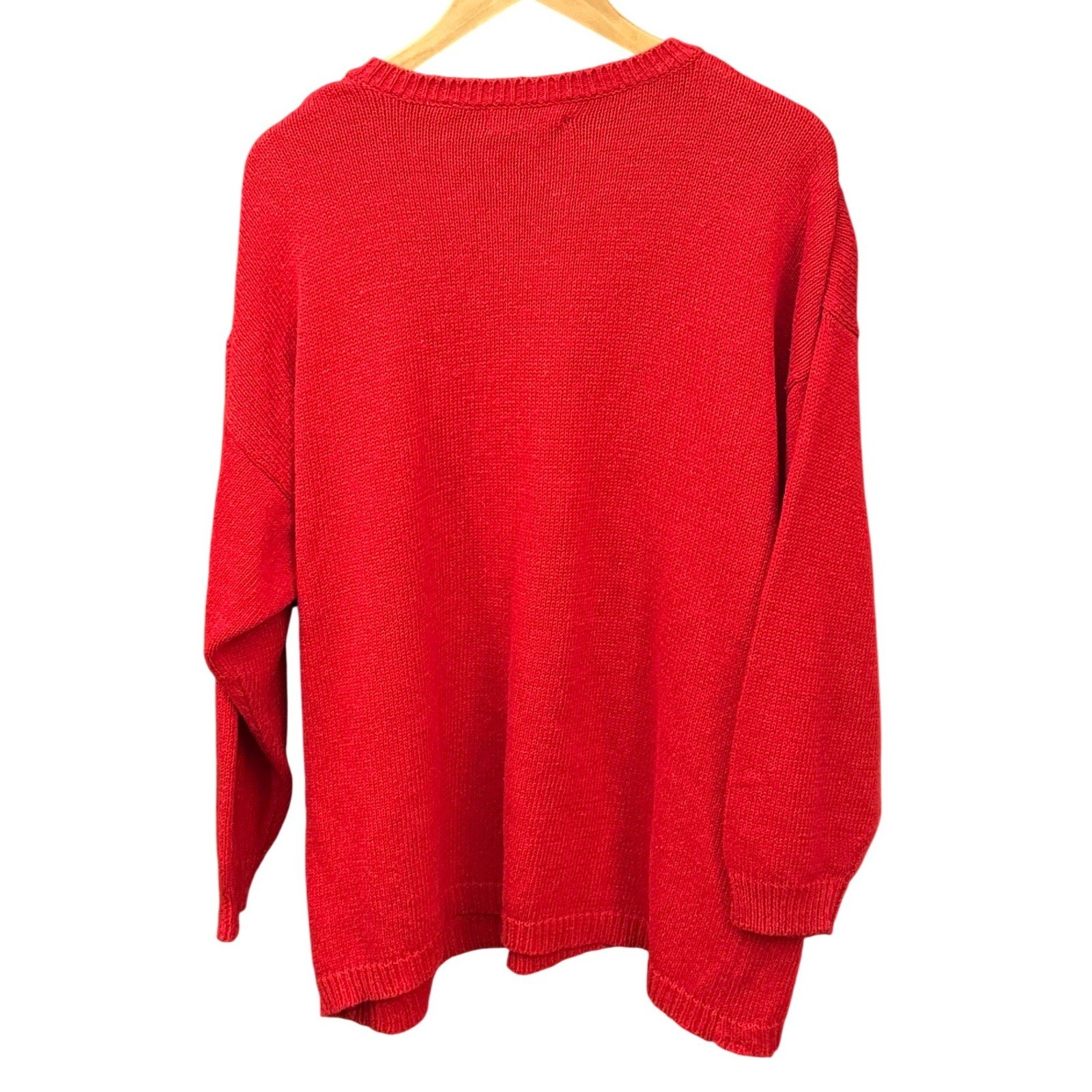 Vintage 90,s Combinations Sweater Grandmacore Sequin Kitschy Red 26W Holiday
