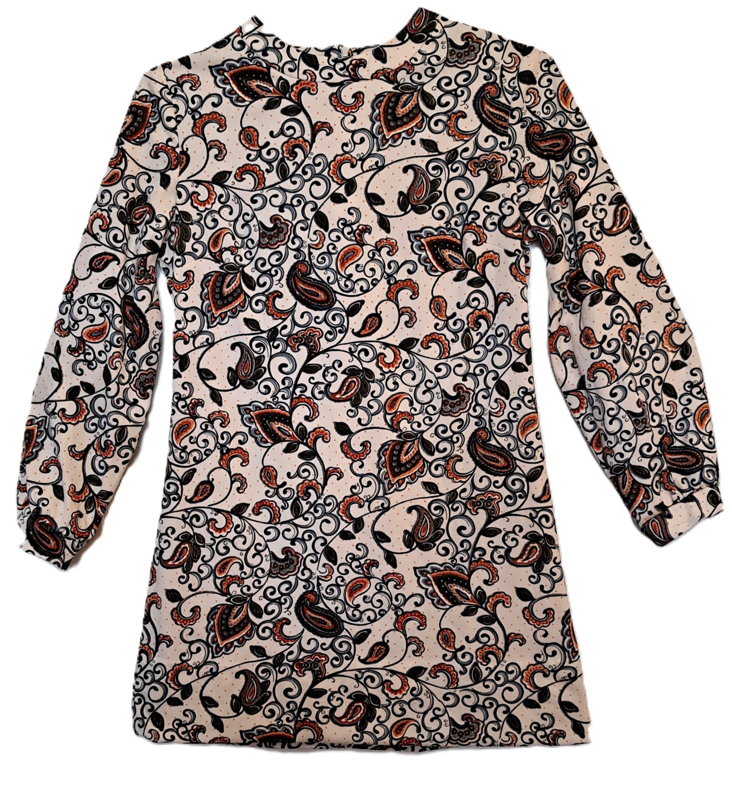Vtg Psychedelic 70s Mini Dress M 6/8