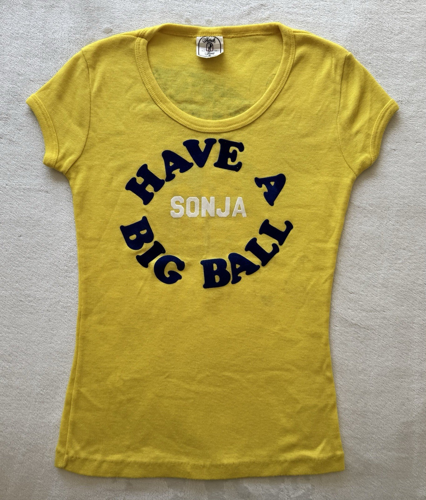 Vtg 70s Flocked &lsquo;Have A Big Ball Sonja&rsquo; T Shirt Novelty Humor Festival Graphic 2