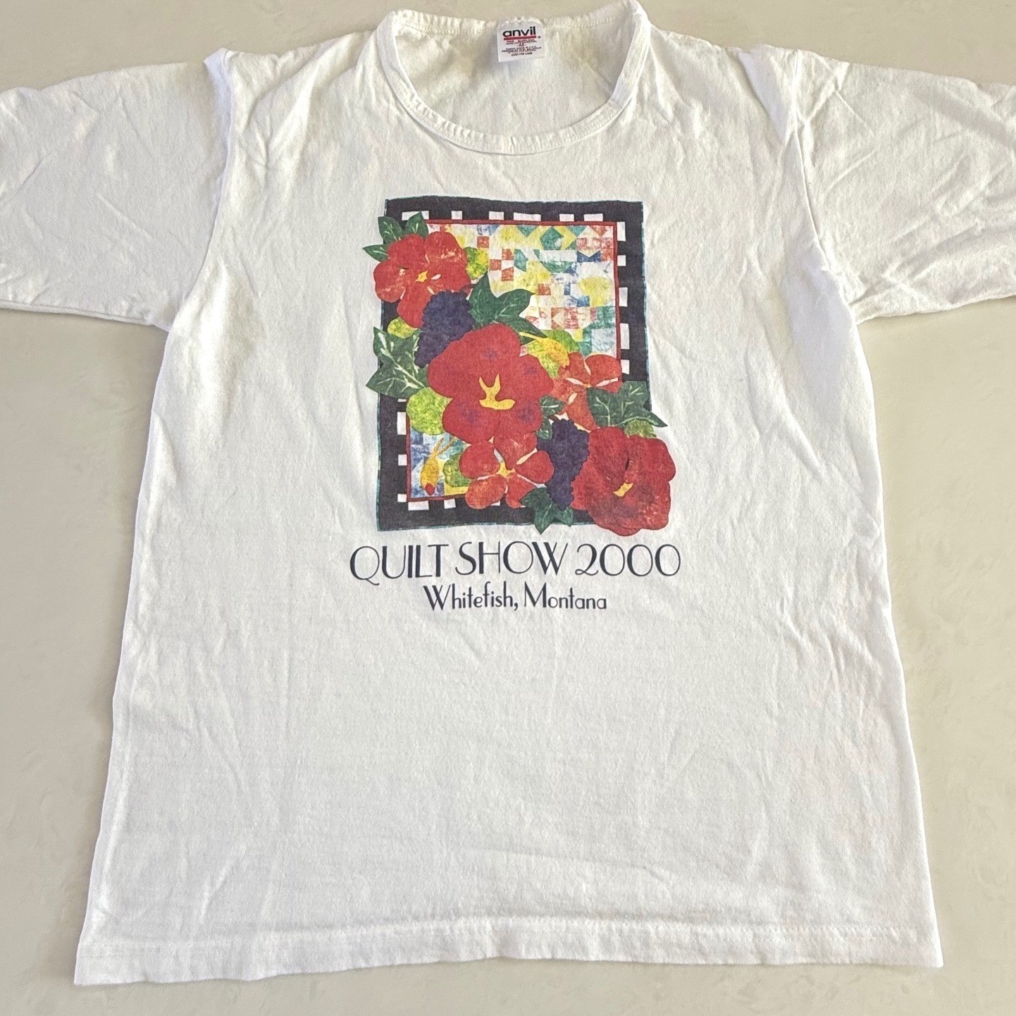 Vintage Whitefish Montana Quilting Show 2000 Tshirt Cotton USA Size M