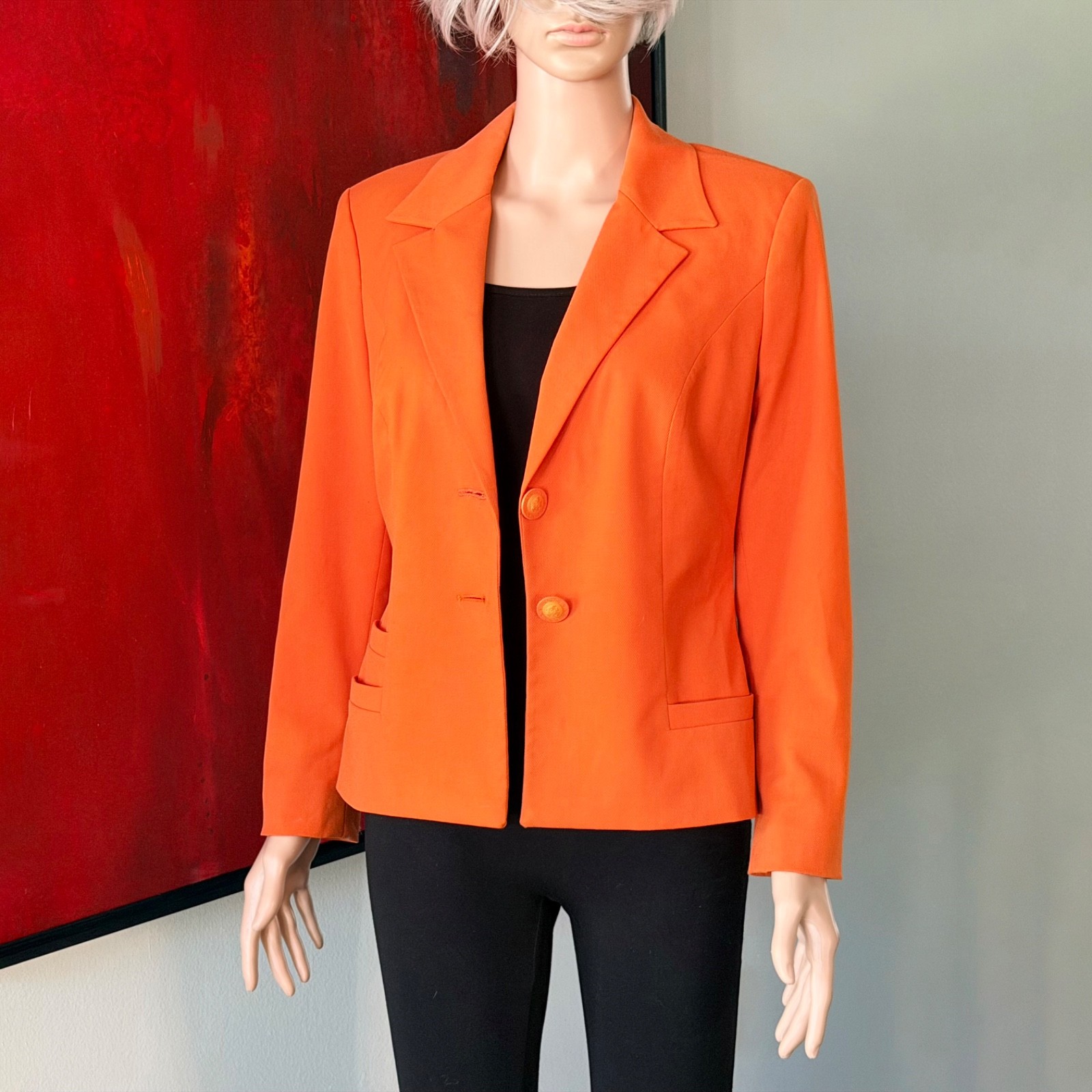 VERSACE JEANS COUTURE orange Blazer 2 button size 42 made in Italy from S/S 1996