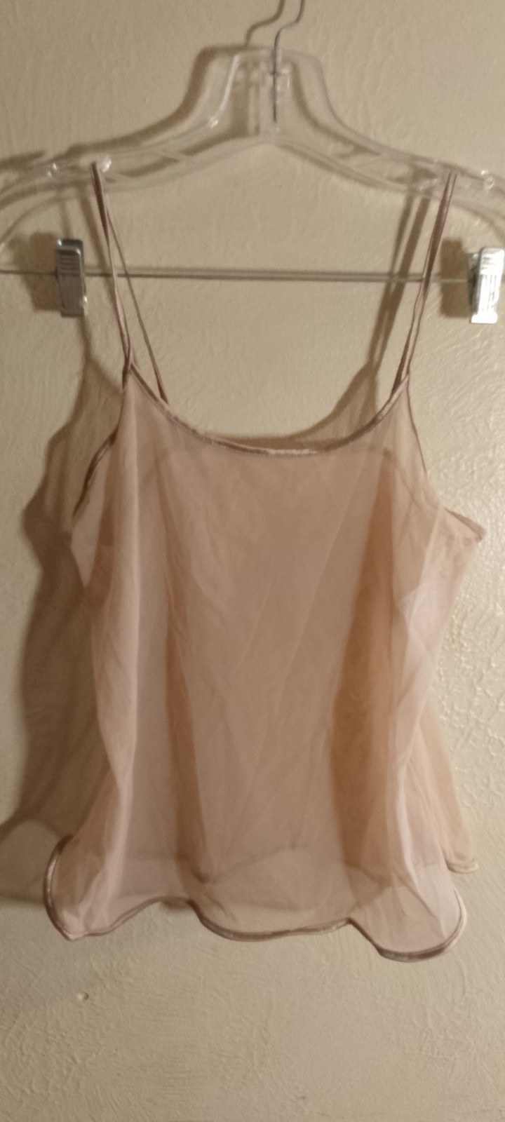 Vtg,Vassarette Nude Chiffon Cami & Shorts Set ,Sheer,Satin Trim,Small 17-167.