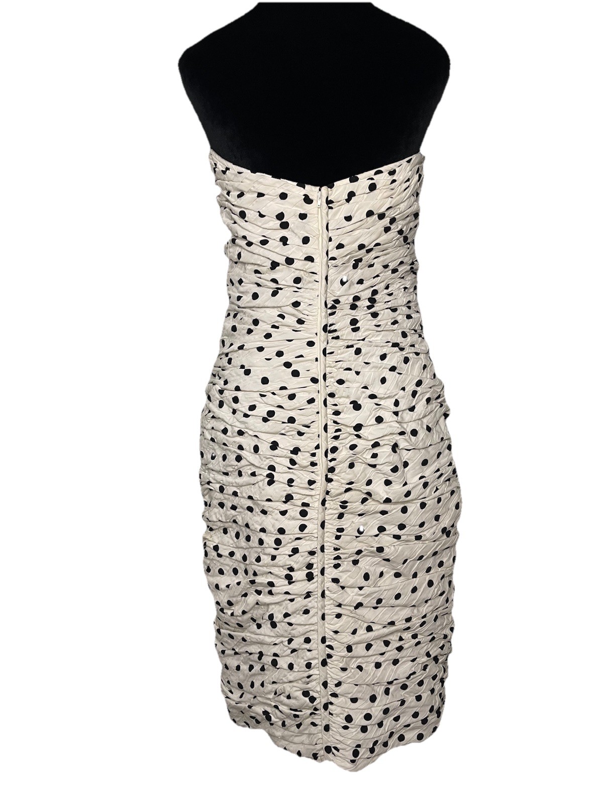 Vintage Emanuel Ungaro Polka Dot Strapless Dress & Jacket Womens Size 12 Ruched
