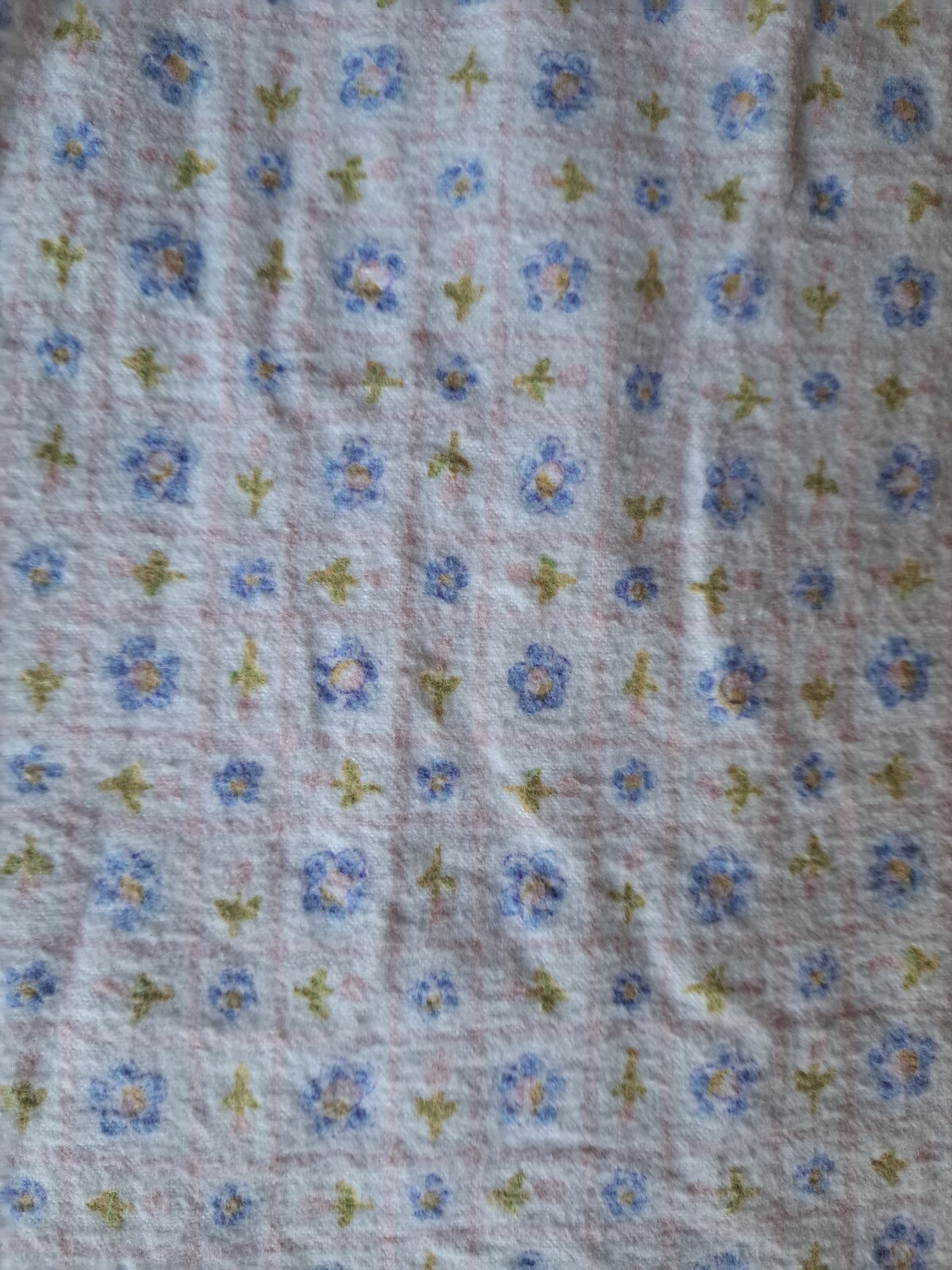 Vtg Simply Basic Nightgown Medium 100% Cotton Flannelette 80s Pink Blue Floral