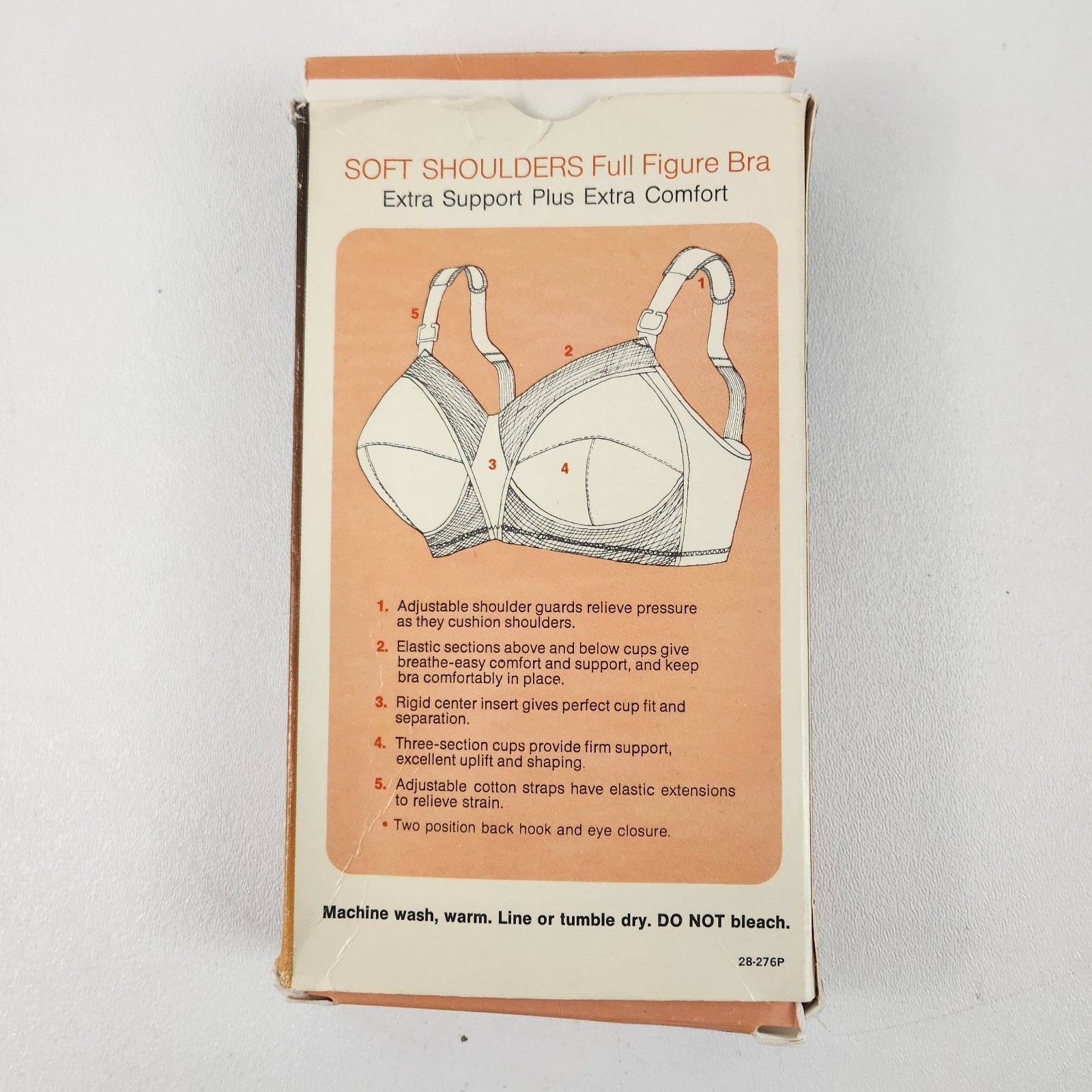Montgomery Ward Full Figure Bra 40c Soft Shoulders Adjustable Cushioned White