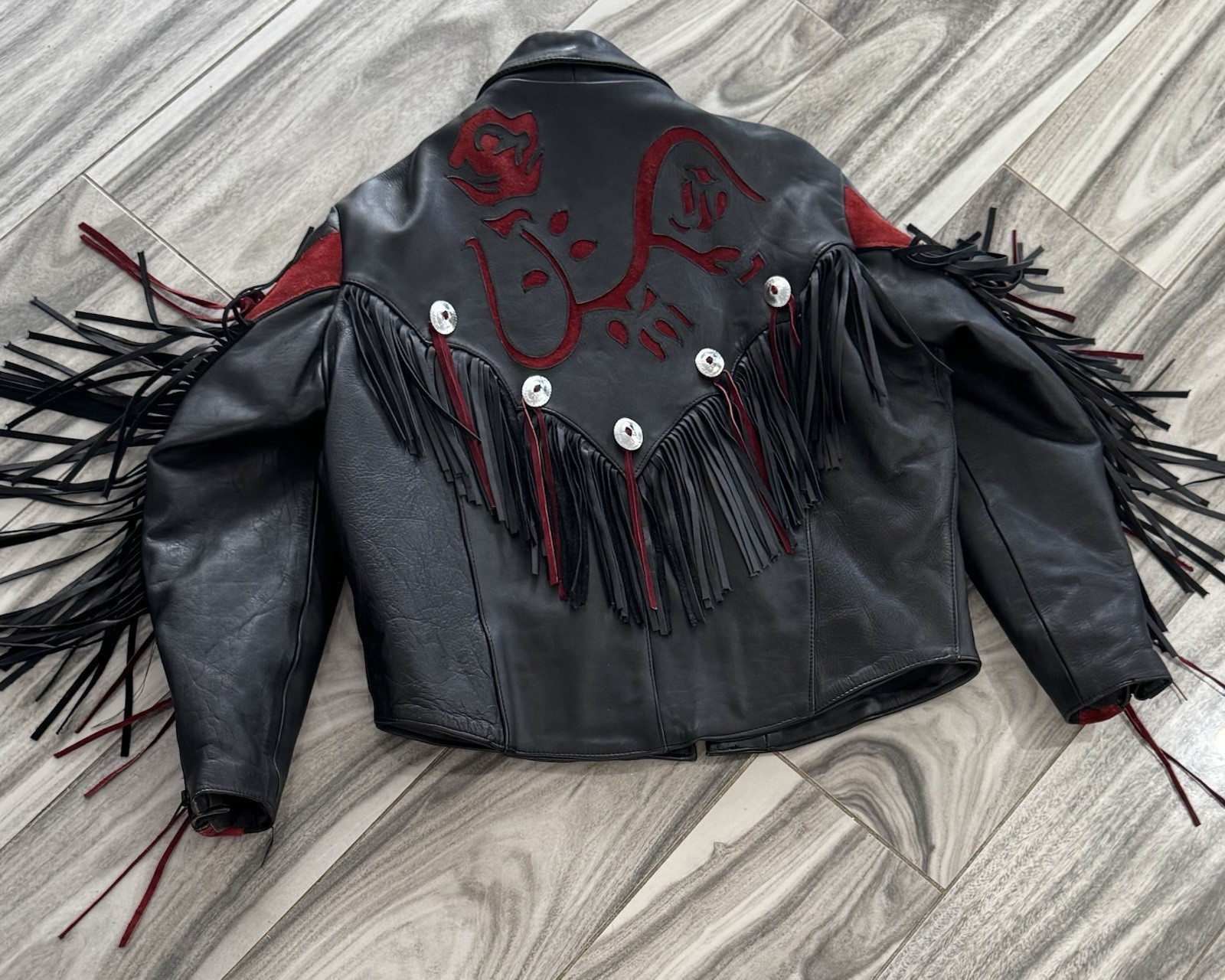Vtg FIRST Fringed Leather Jacket Women’s 12 Moto Biker Western Made In USA