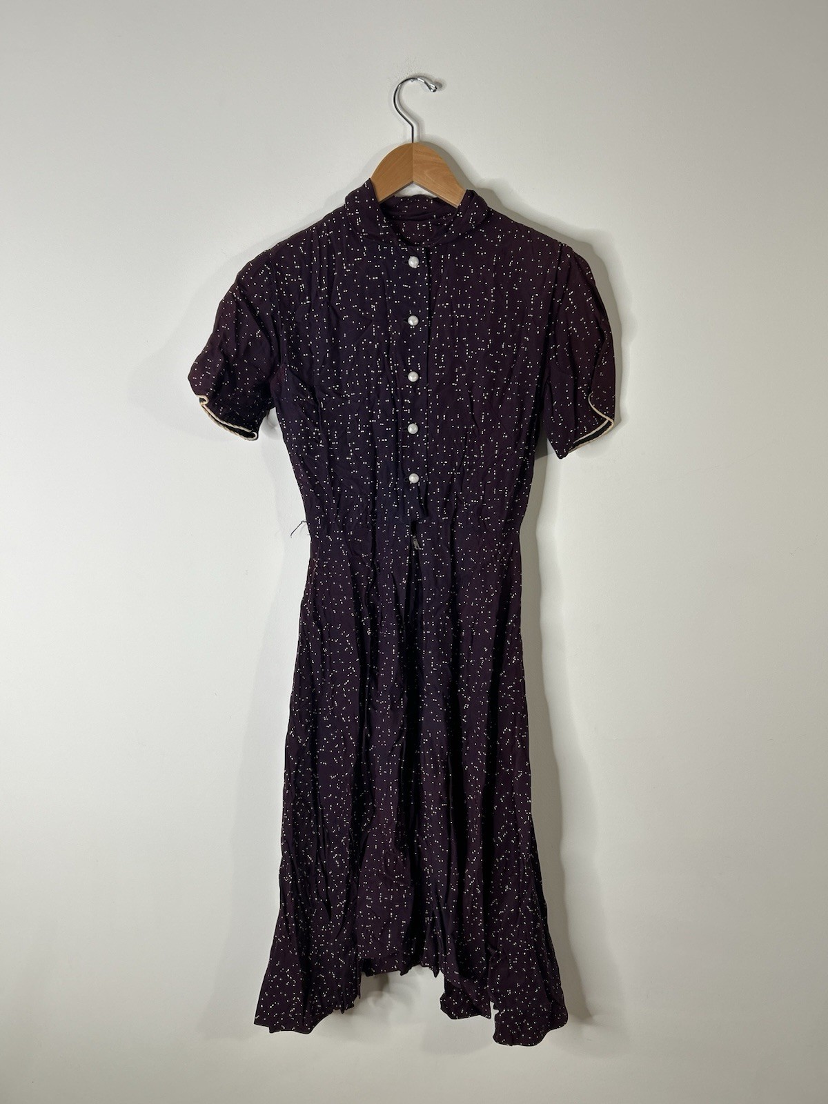 Vintage 1950’s Dress Women’s Purple Speckled Fit Flare Everyday Causal