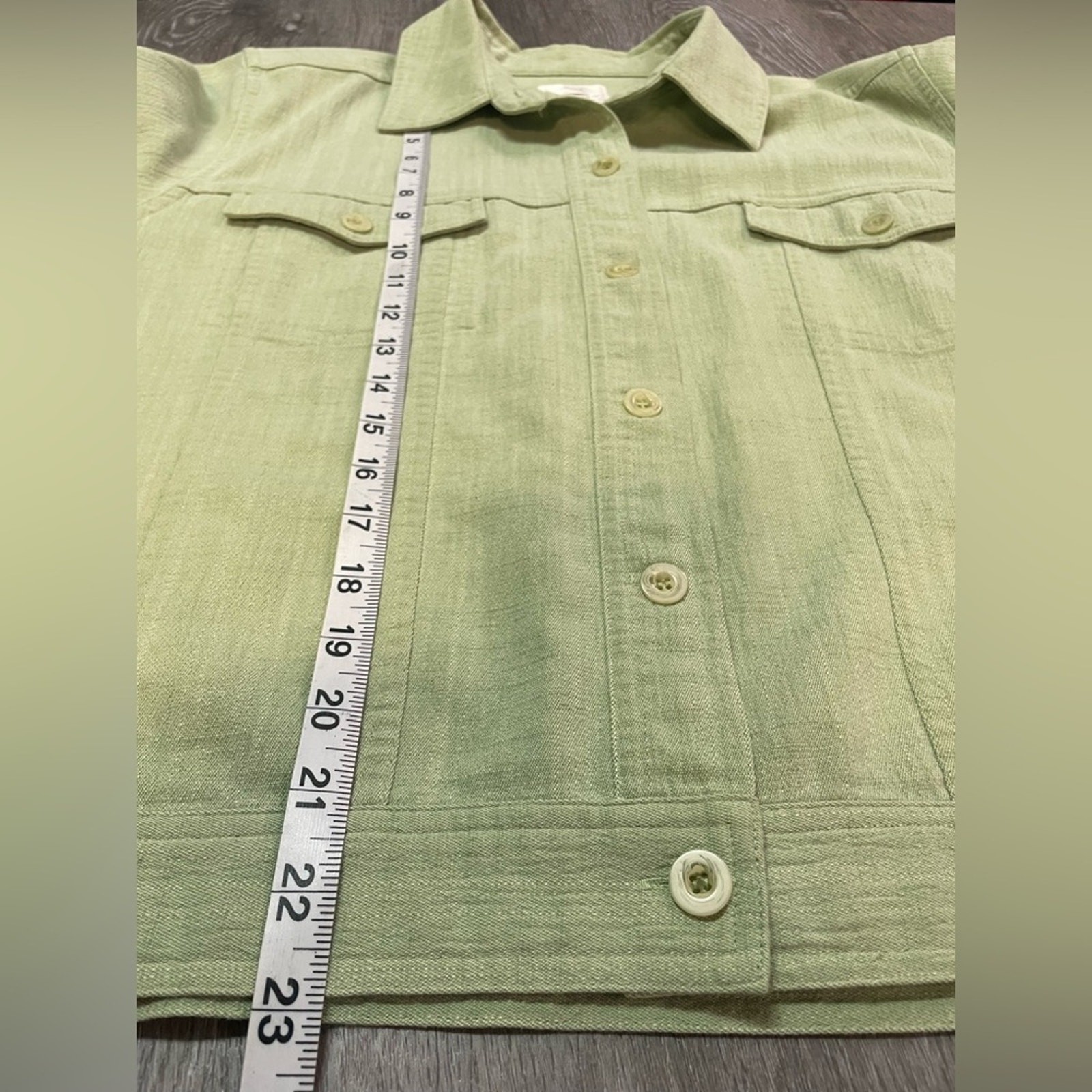 Vintage Lime Green Button Up Crewneck Jacket