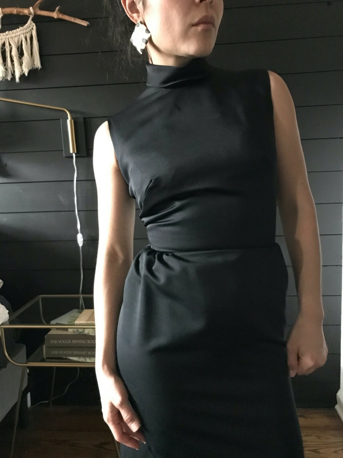 Vintage 1960s Black Sequin Jacket and Maxi Dress Set XS Evening Glam