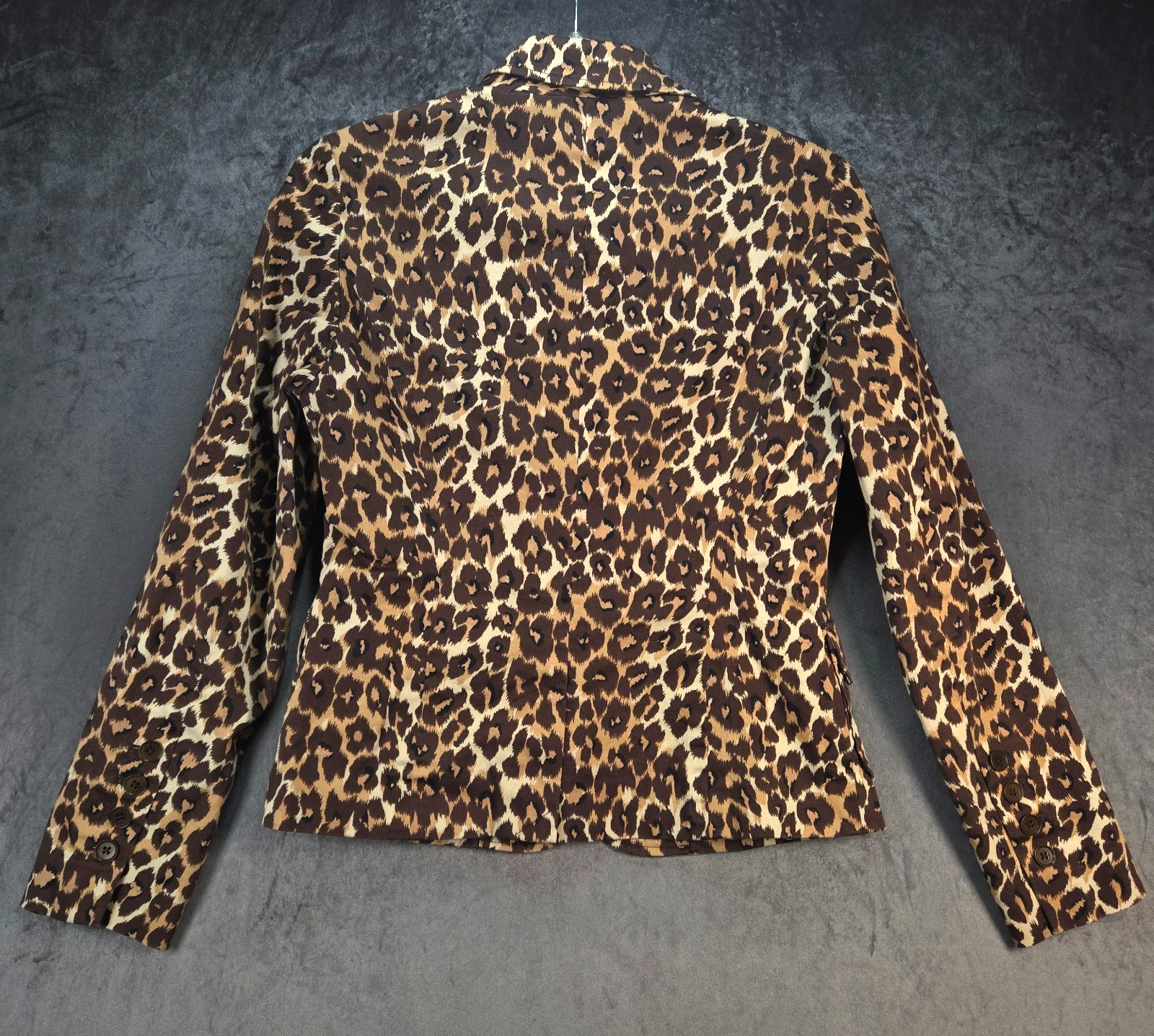 Vintage Harold&rsquo;s Leopard Hourglass Blazer Womens 6 Brown Tan Animal Print Jacket