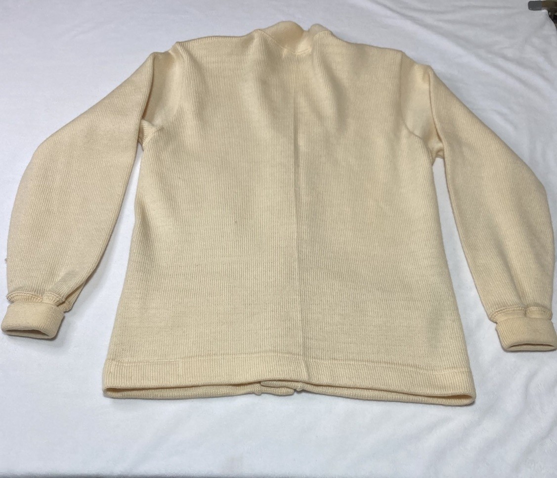 Vintage Mitchells Varsity Cardigan Sweater Women&rsquo;s Cream 60s