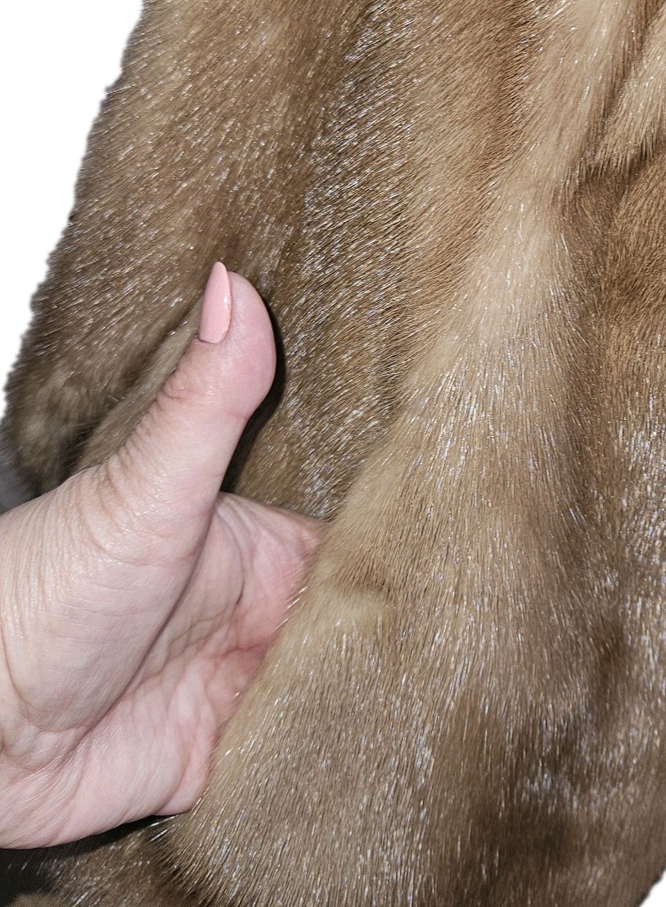 Mink Genuine Fur Vintage Immaculate Condition Stroll Brown Pockets Collar Button