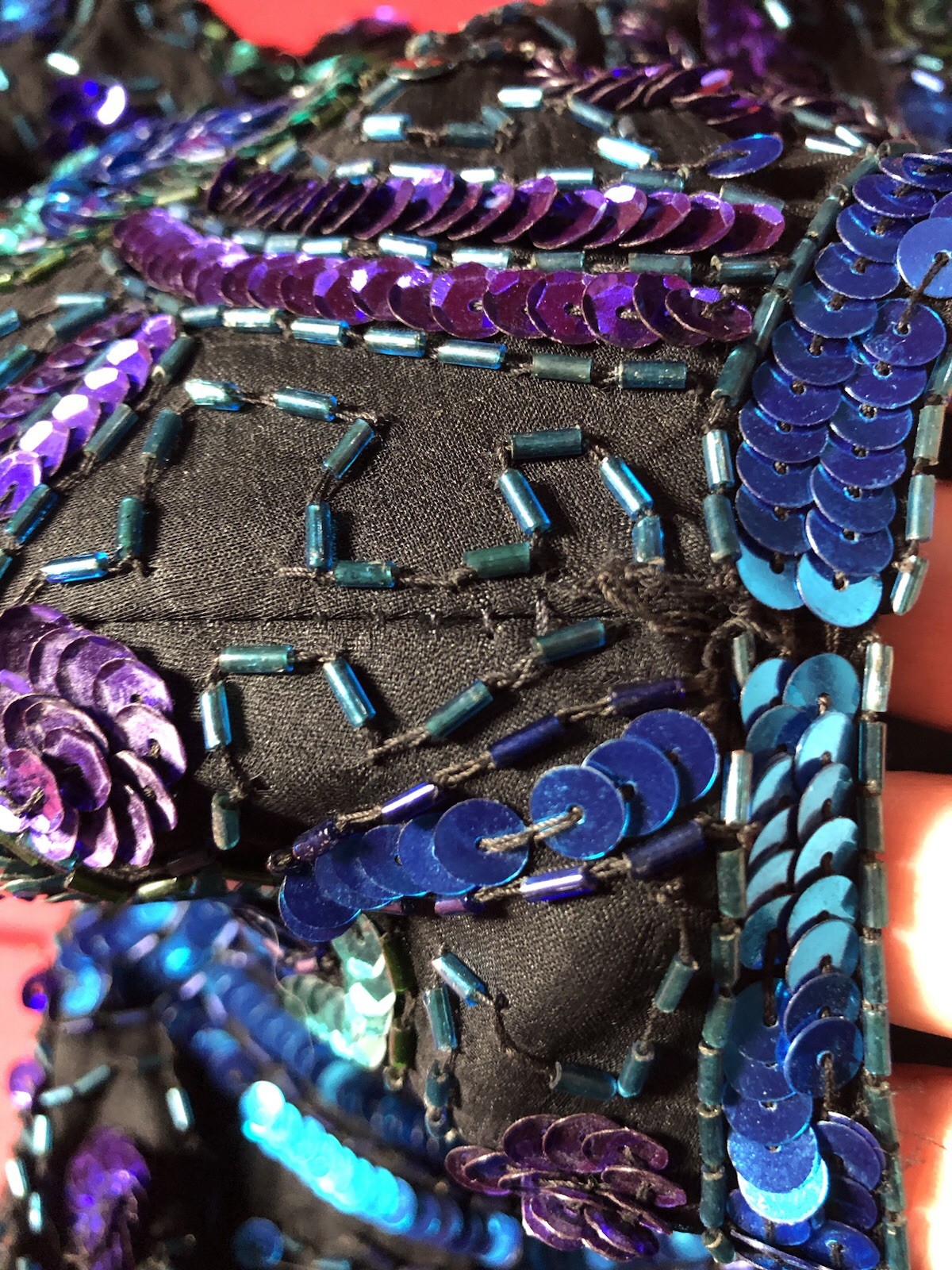 VTG 80s Lawrence Kazar Beaded Sequins Evening Wear Party Blue Top NWT B-37 L