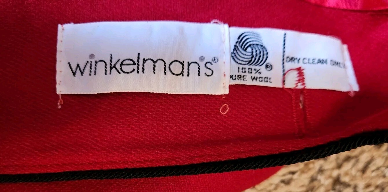 💥 Women&rsquo;s Vintage Union 1960s Winkelmans Wool Suit Set Skirt Jacket Cherry Red