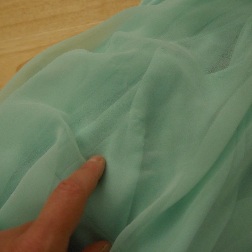 Vintage Emma Domb Mint Green Chiffon Capelet Maxi Dress 70s 60s S Hollywood Glam