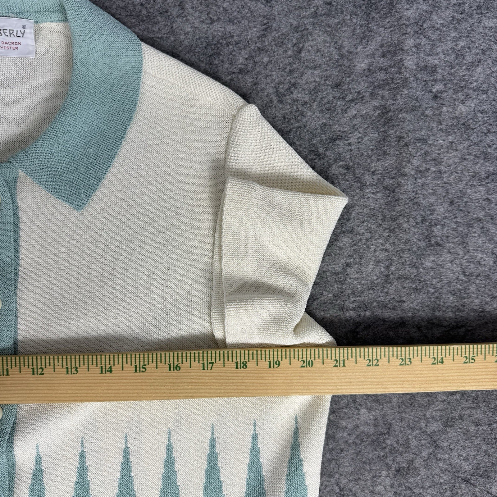 Vintage 70s Kimberly Knit Polo Women’s Size 20 Rockabilly Mod Disco Sweater Golf
