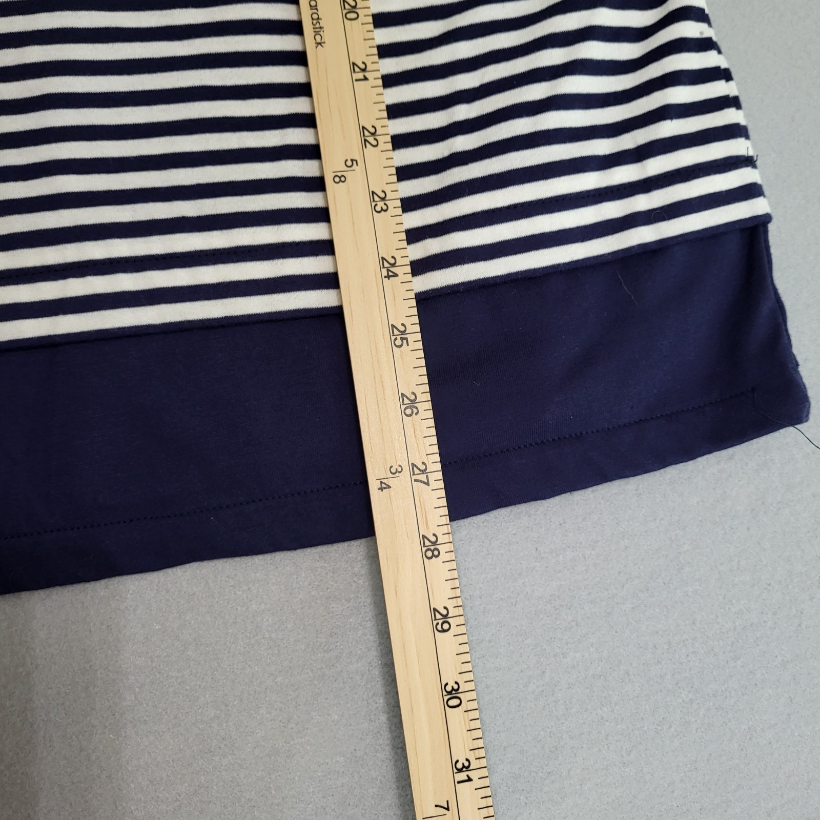 VTG Long Sleeve Striped Nautical Shirt Embroidered Anchor Women&rsquo;s 44/24W NOS