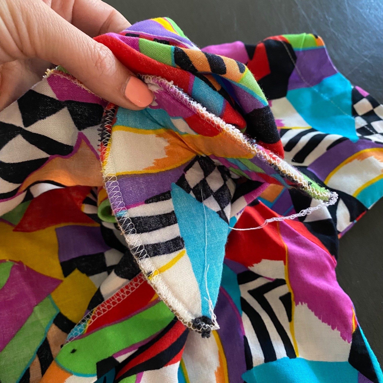 Vintage Abstract Geometric Button Up Made in USA – fits like small-xs