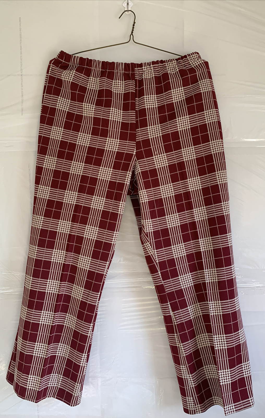 Women’s Elastic Pants Straight Leg Polyester Sz 22 Single Stitch 70’S VTG Disco