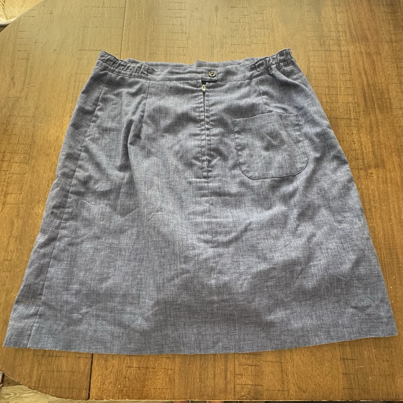Vtg Frog Pond Skirt Skort Chambray Denim Sz 16 Golf Hole Flag Flowers USA Made
