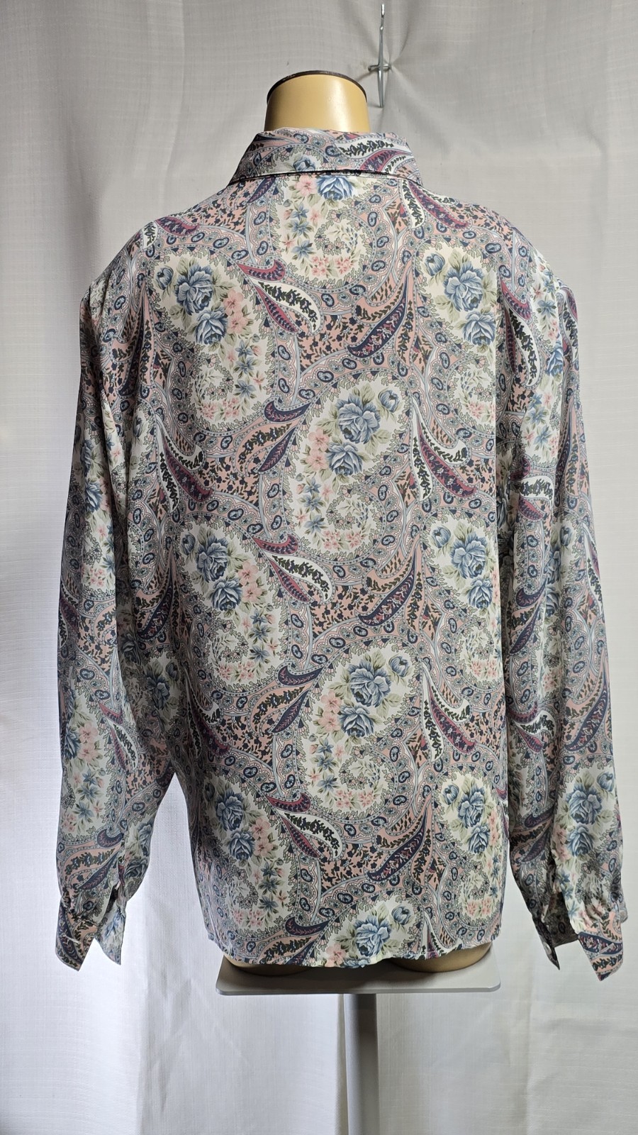 Vtg 70’s Alfred Dunner Blouse Collared With Ruffles Long Sleeve Paisley Sz 16