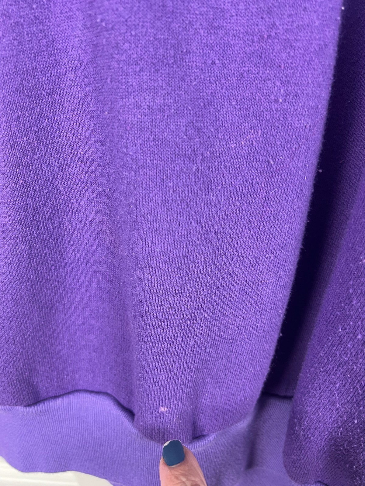 80s purple crew neck sweatshirt patchwork floral altered balloon sleeves M/L