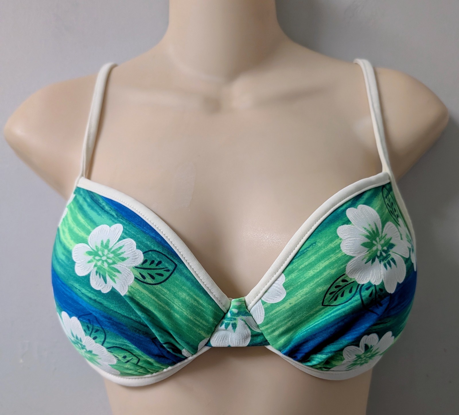 Bare Assets Vintage High Leg Bikini Dead Stock Tropical Print Push-up 90&rsquo;s Y2K S