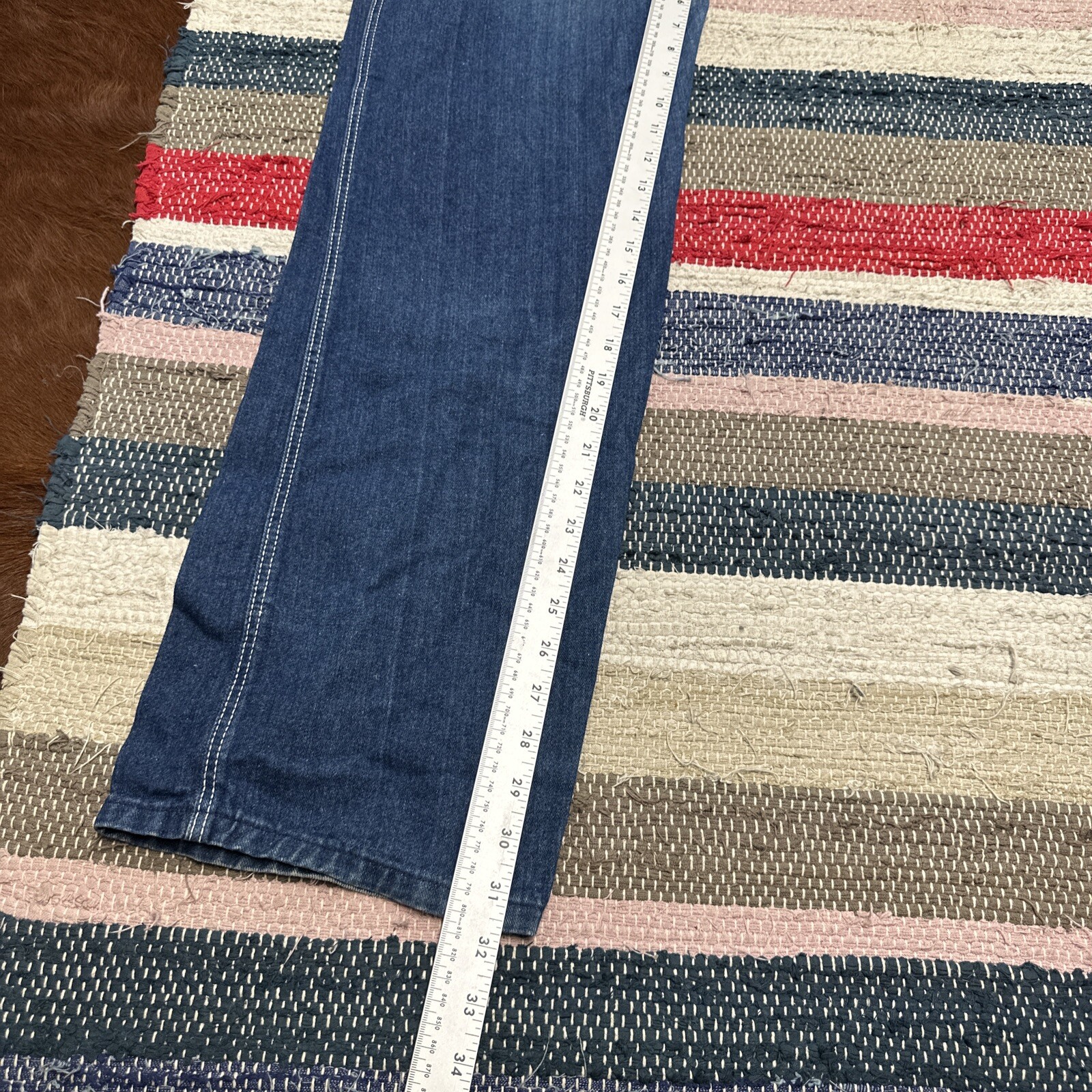 Vintage 1980&rsquo;s Pizzazz Jeans Womens SM High Waist Embroidered Paris NY 32×32&Prime;