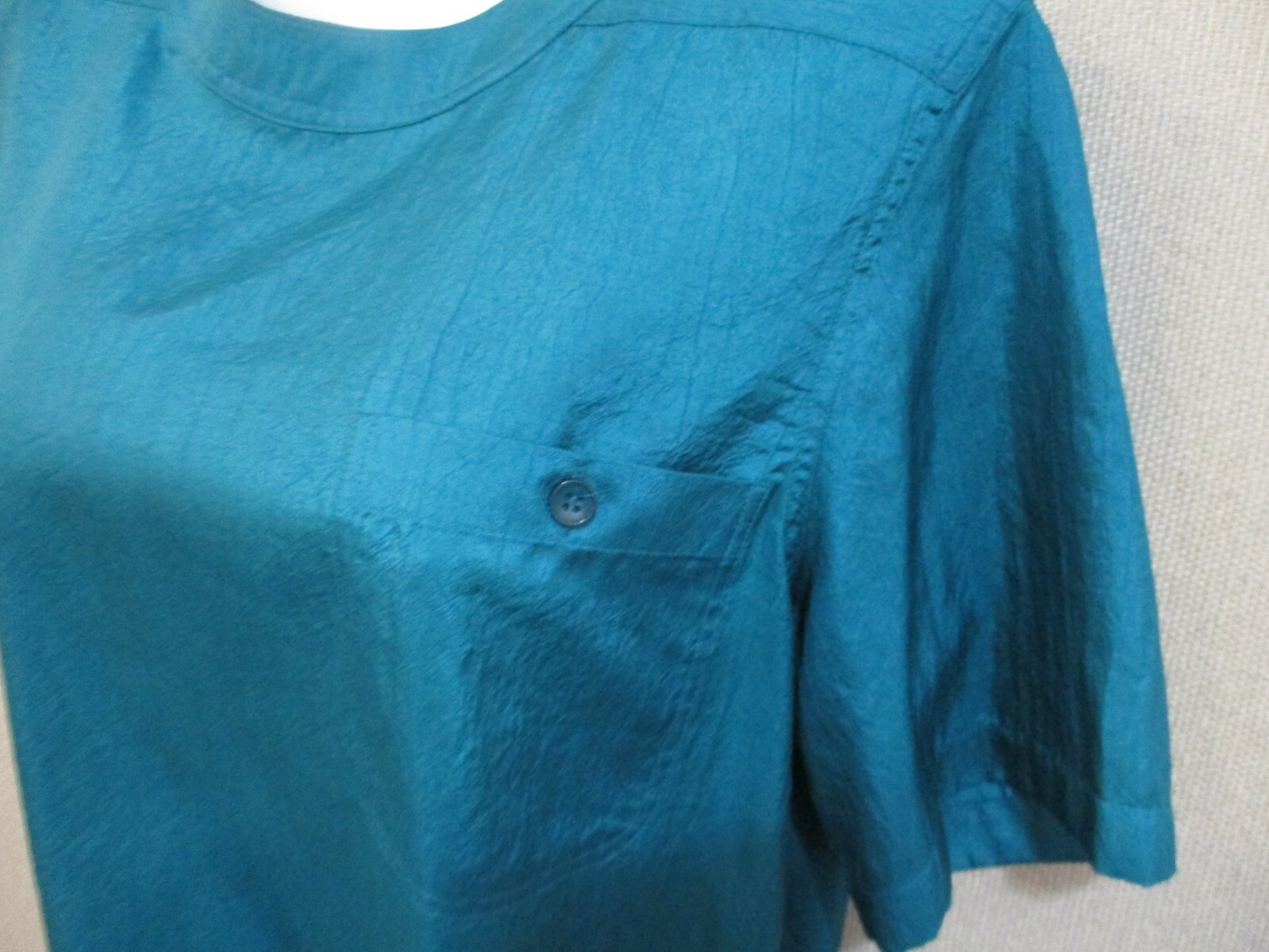 Vintage Joan Harper Shell Top Size 14 Textured Dark Teal Green